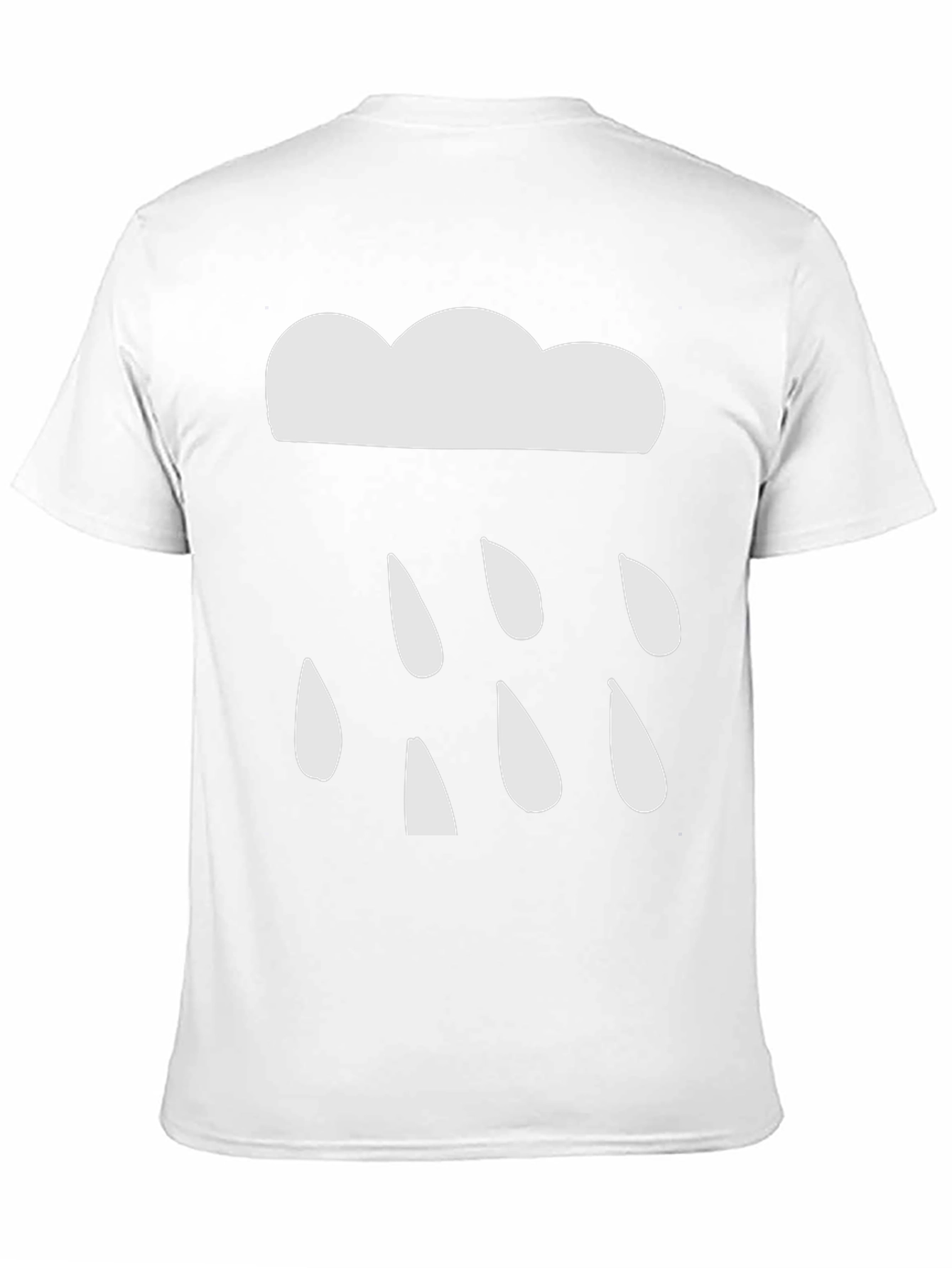 Cloud Raindrop Graphic Tee - Black Casual T-Shirt