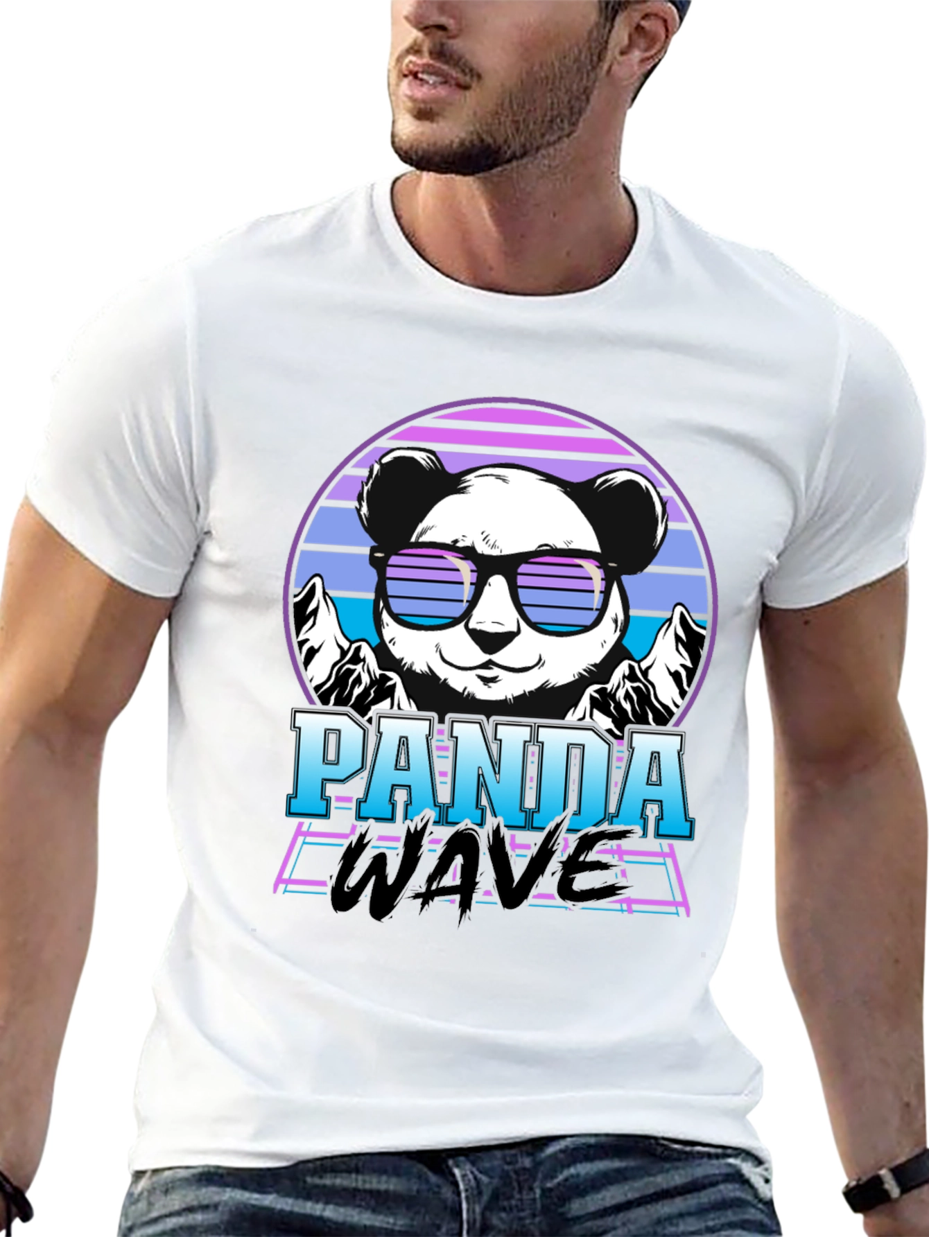 Panda Wave Retro T-Shirt