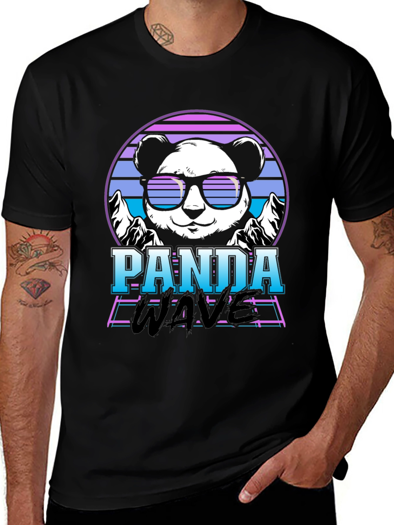 Panda Wave Retro T-Shirt