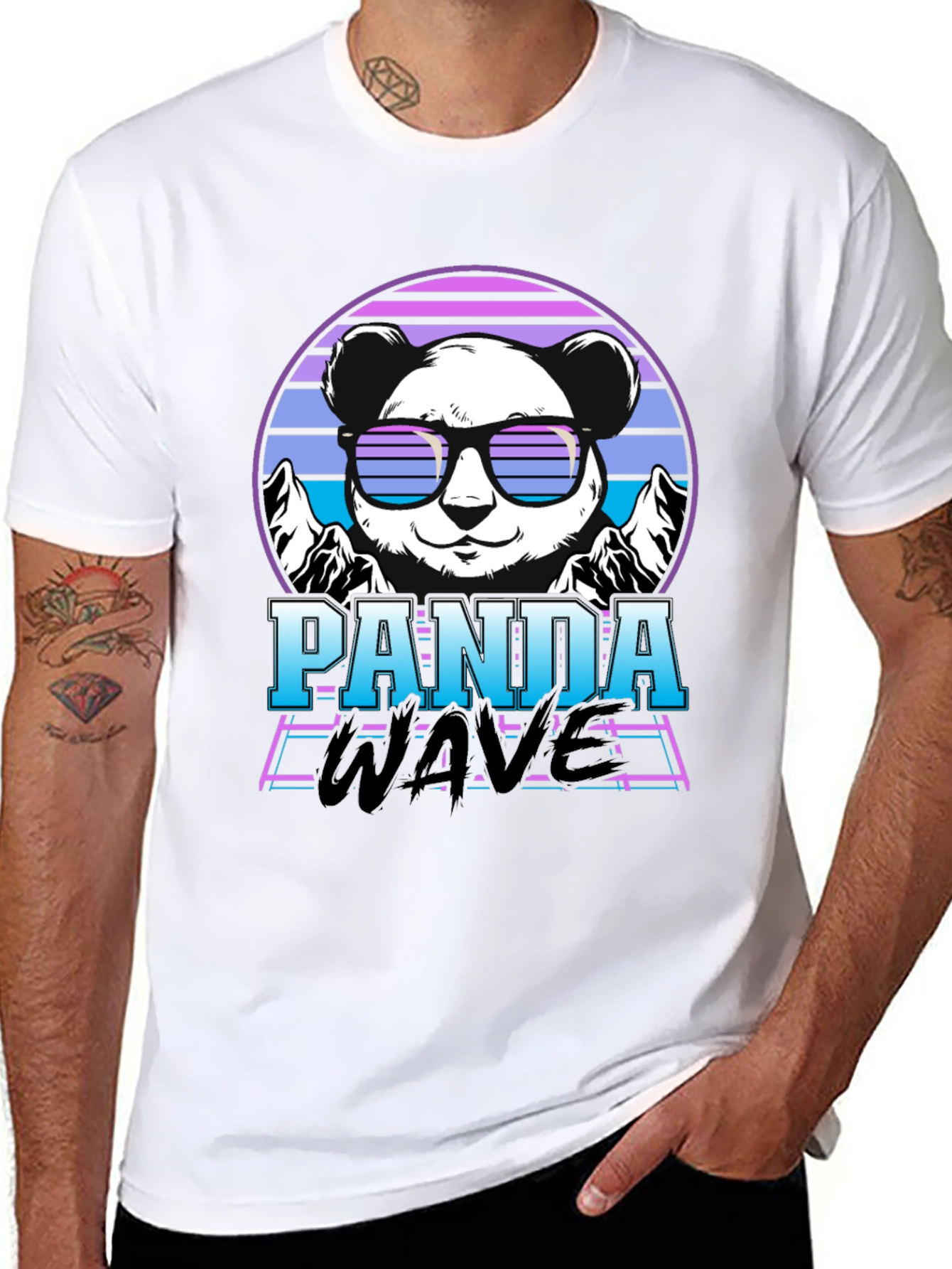 Panda Wave Retro T-Shirt