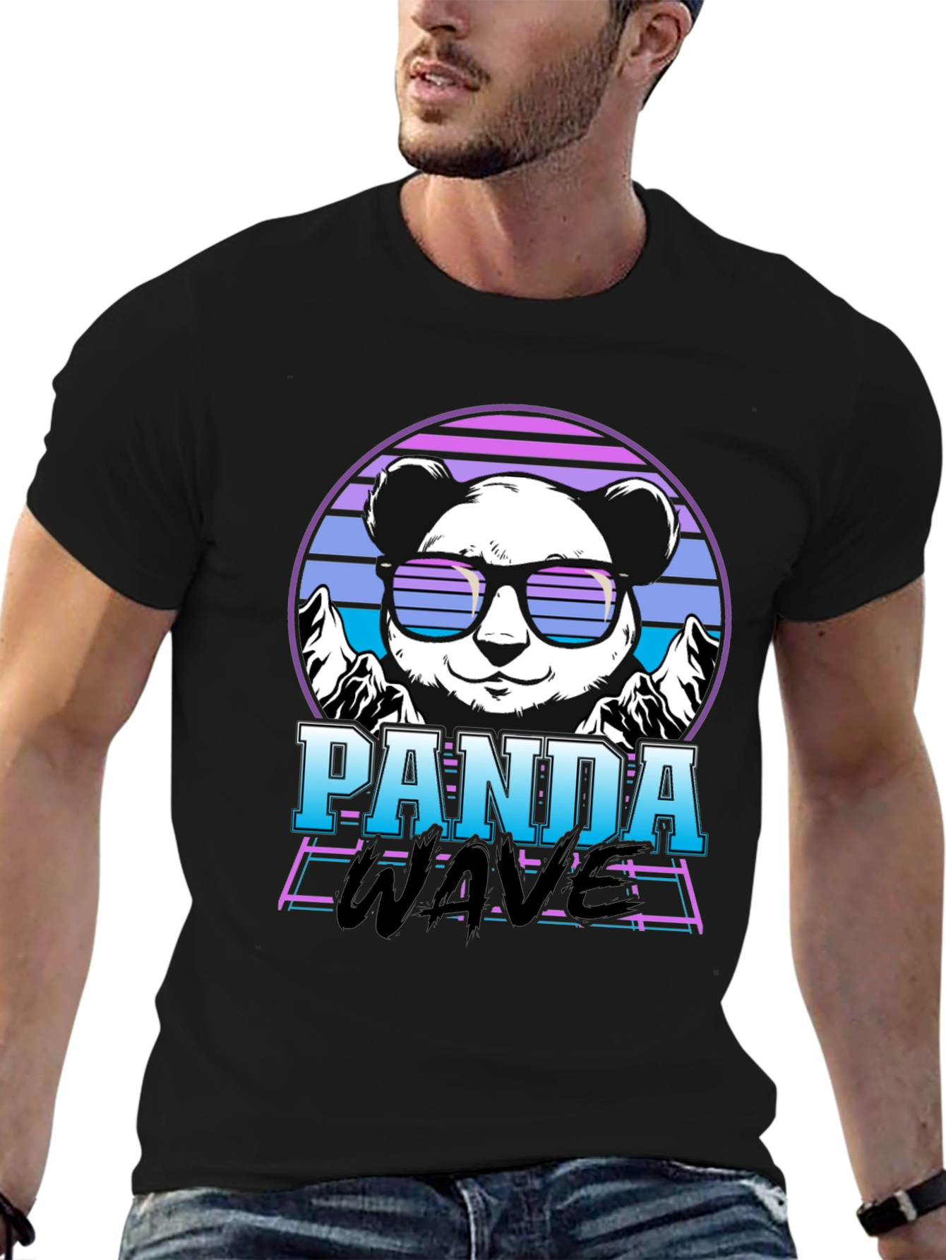 Panda Wave Retro T-Shirt