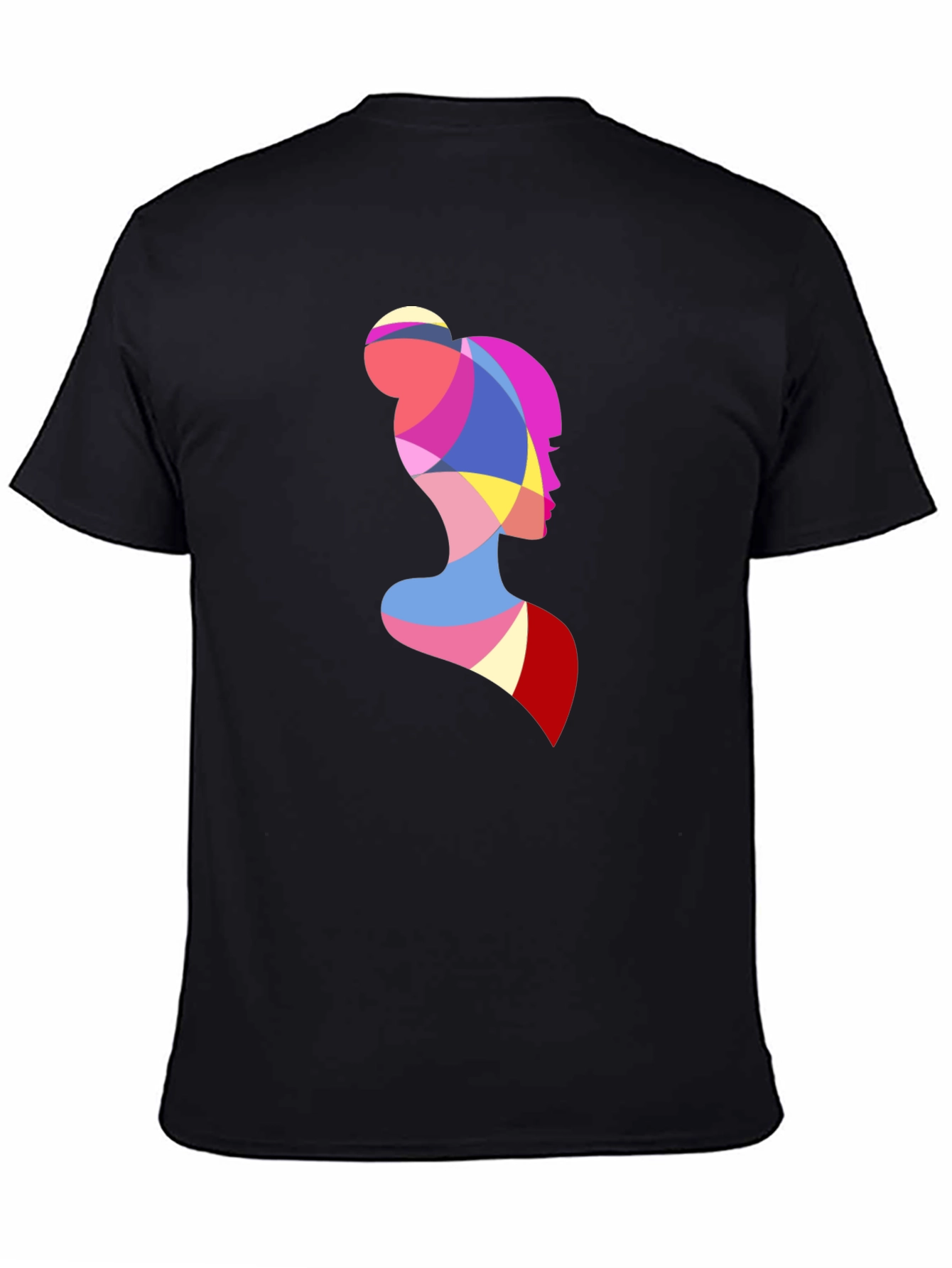 Abstract Woman Silhouette Graphic Tee - Black