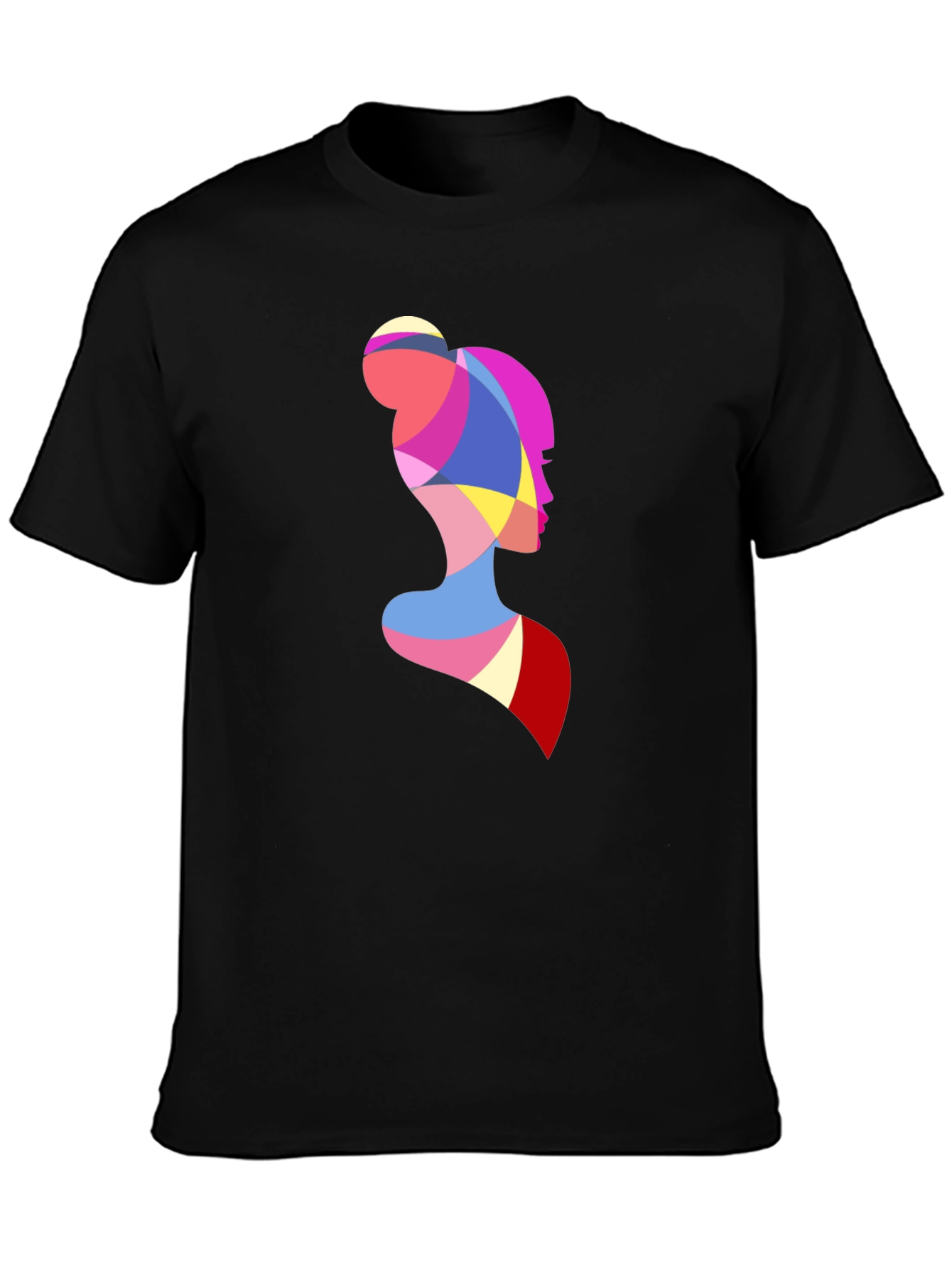Abstract Woman Silhouette Graphic Tee - Black