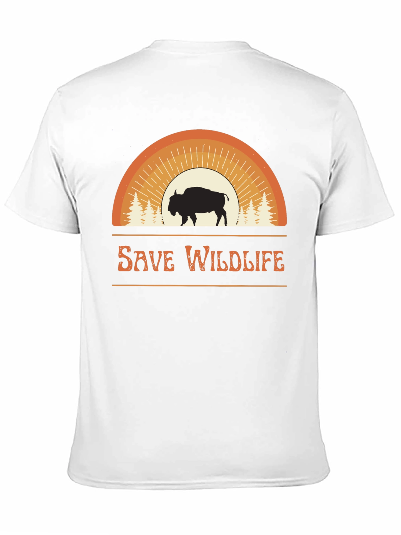 Save Wildlife Graphic Tee - Bison Sunset Design