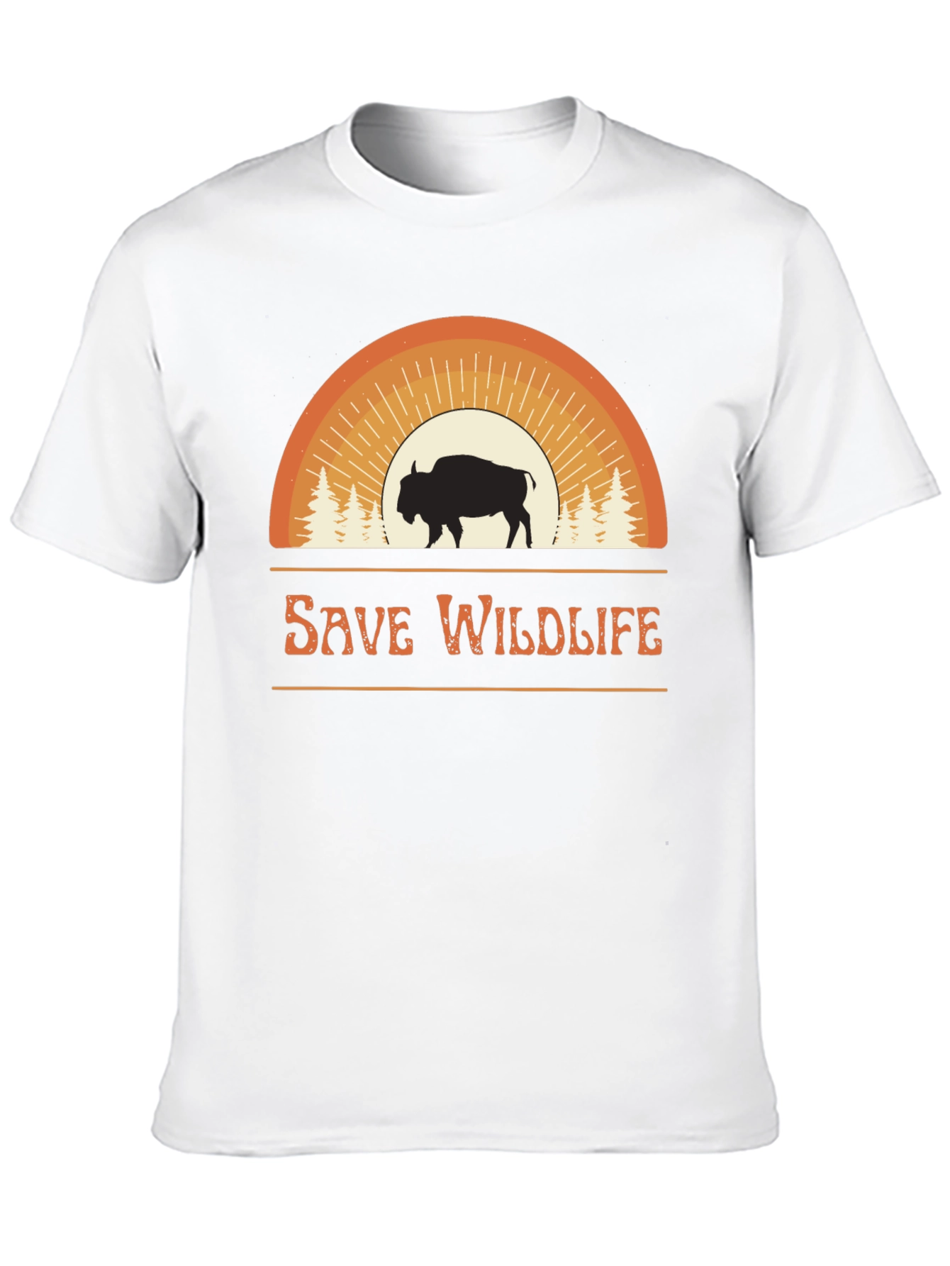 Save Wildlife Graphic Tee - Bison Sunset Design