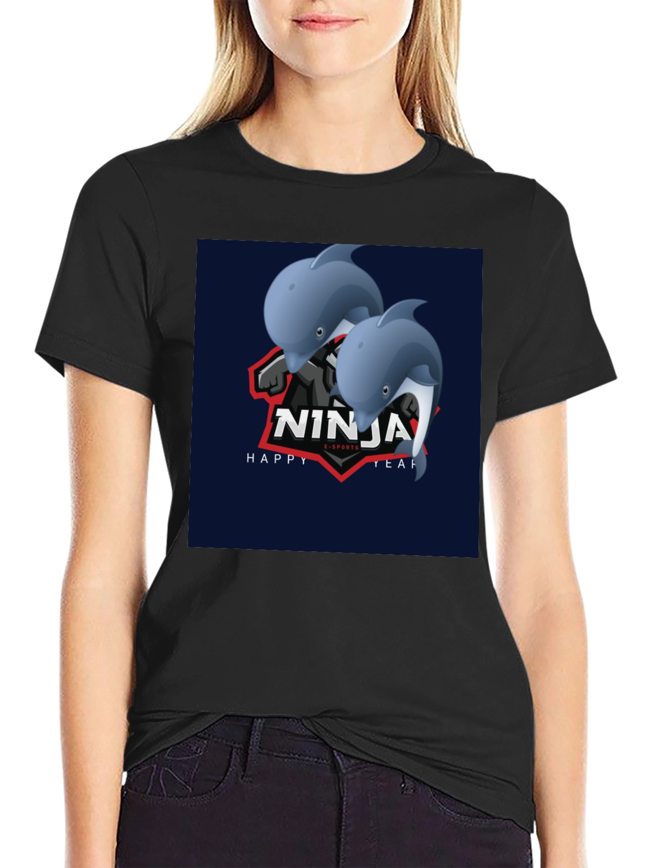 Ninja Dolphins Graphic T-Shirt