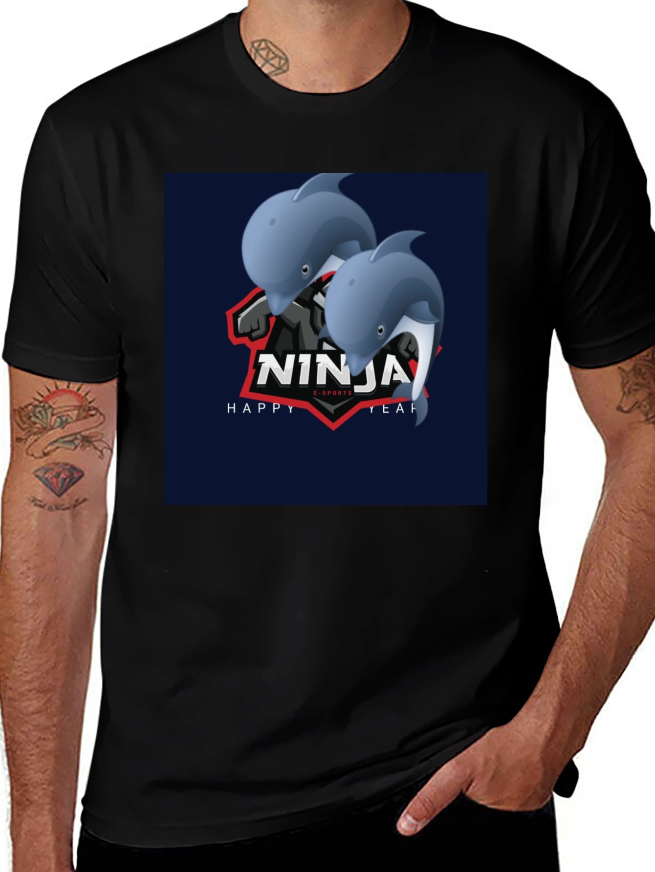 Ninja Dolphins Graphic T-Shirt