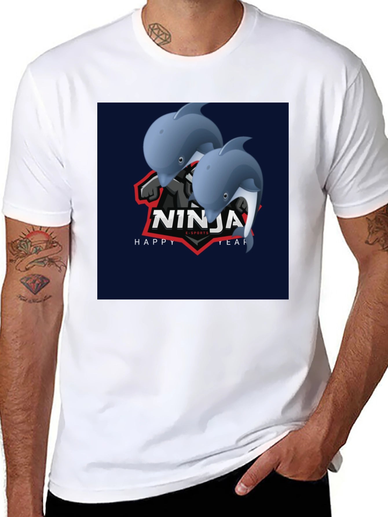 Ninja Dolphins Graphic T-Shirt