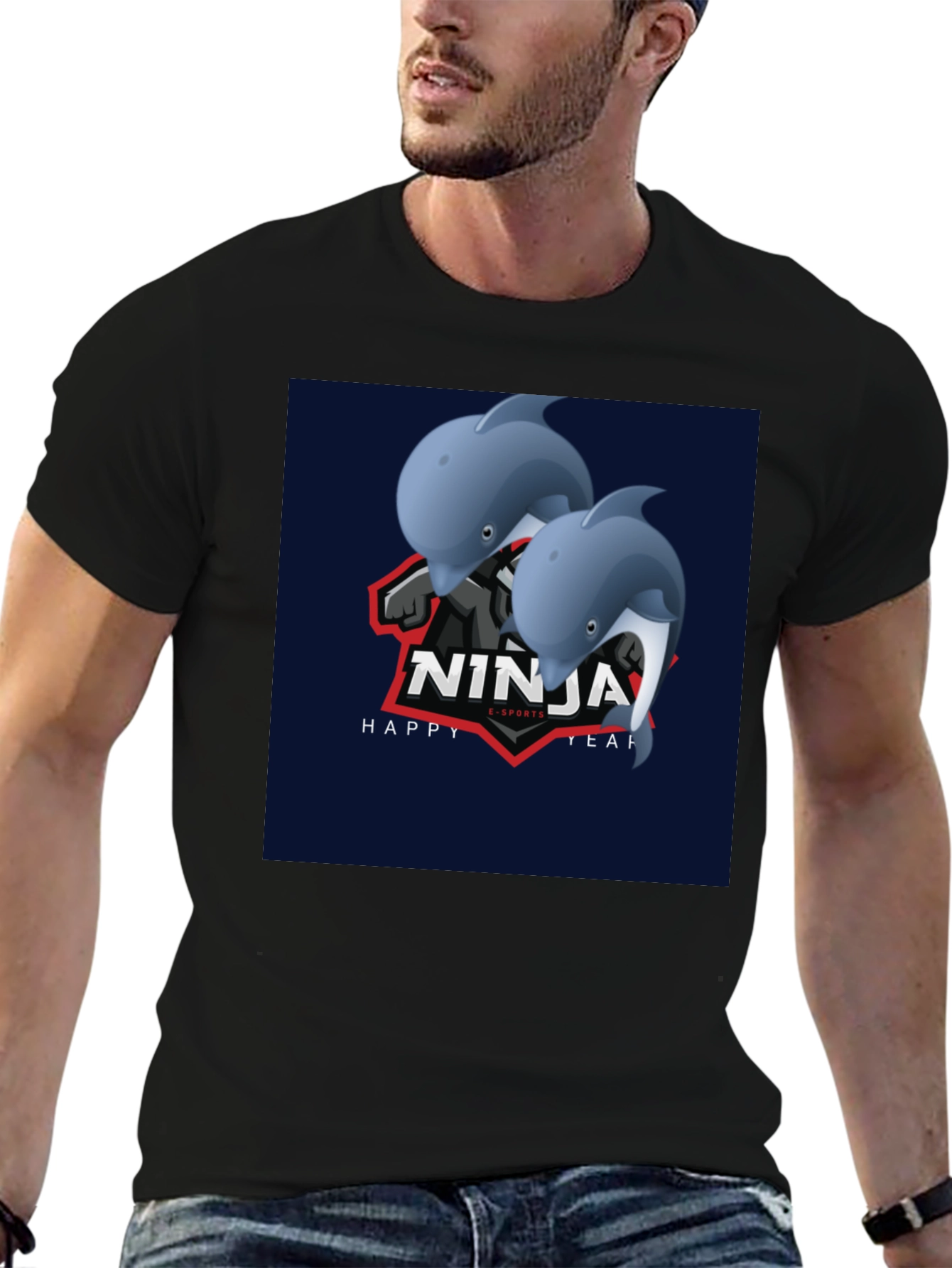 Ninja Dolphins Graphic T-Shirt