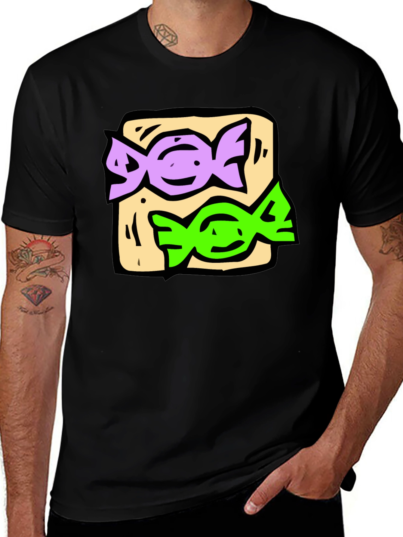 Candy Graphic Black T-Shirt