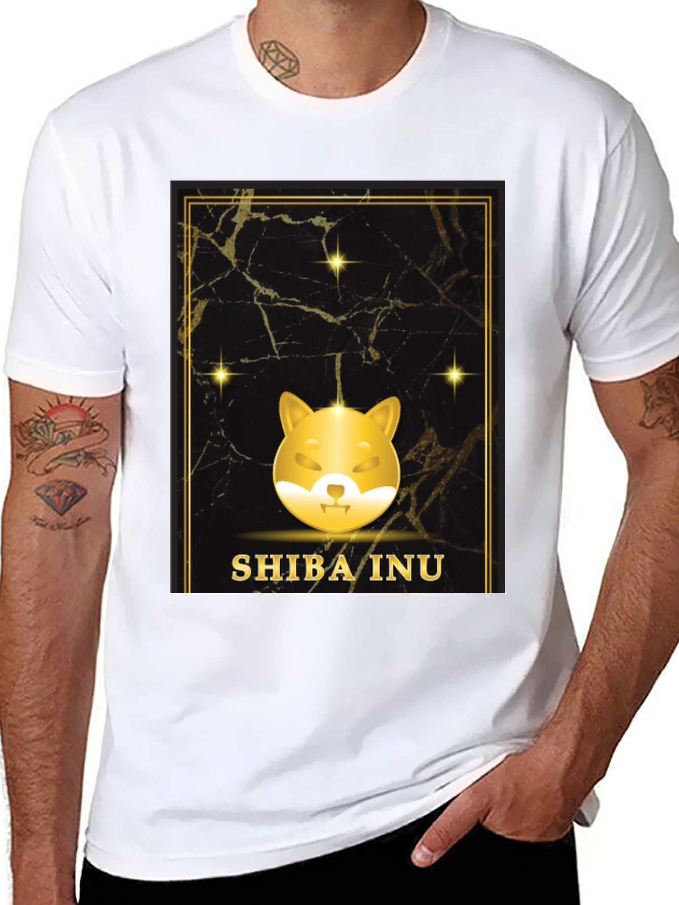 Shiba Inu Black T-Shirt - Crypto Doge Design