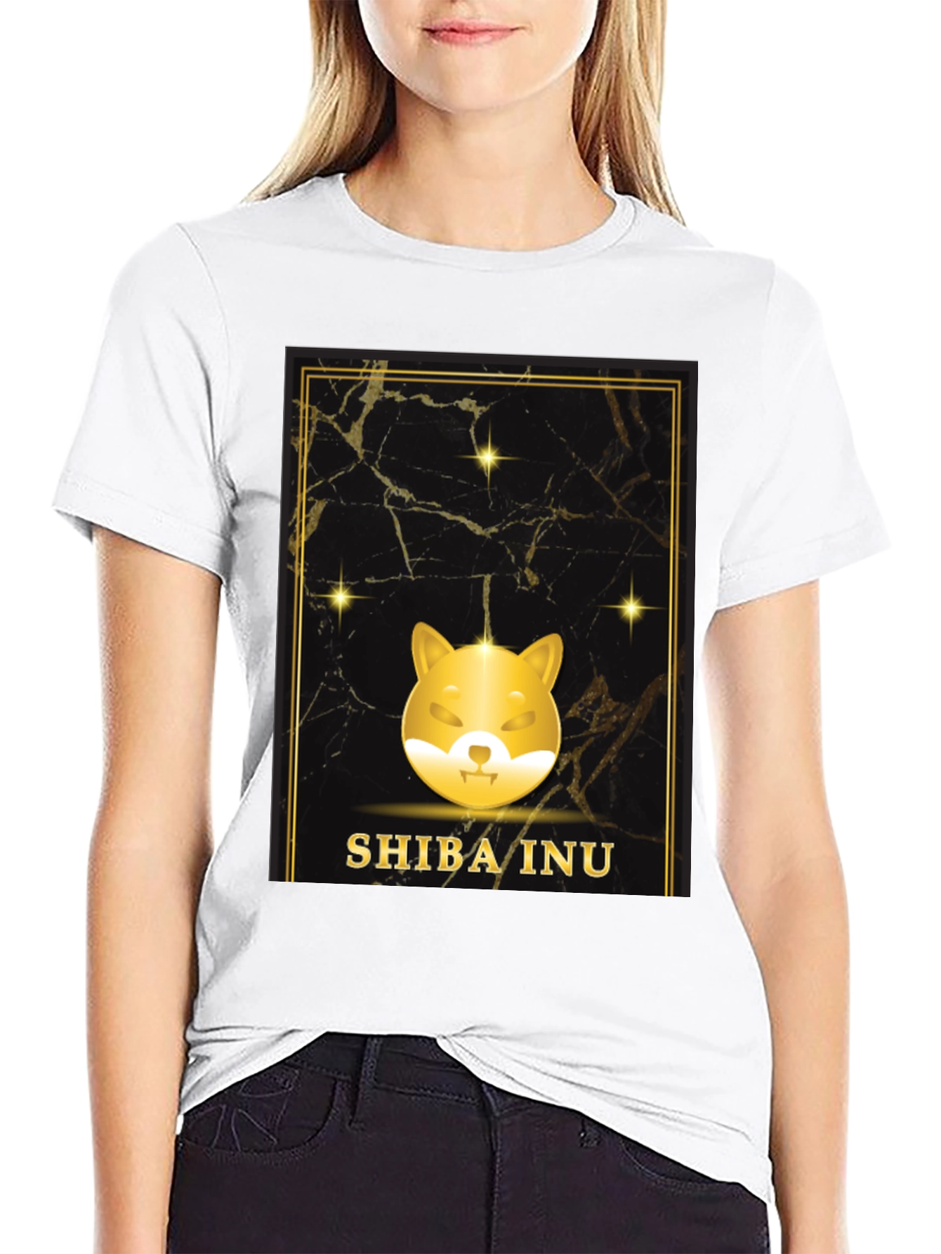 Shiba Inu Black T-Shirt - Crypto Doge Design