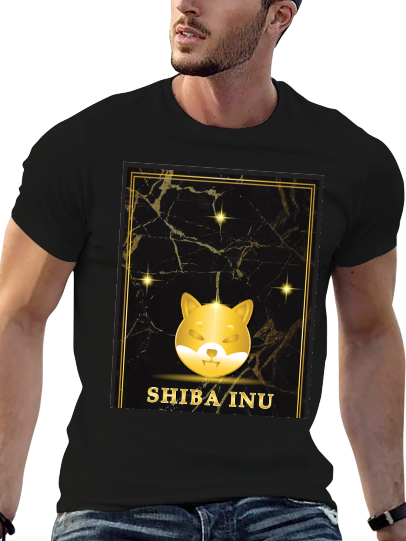 Shiba Inu Black T-Shirt - Crypto Doge Design