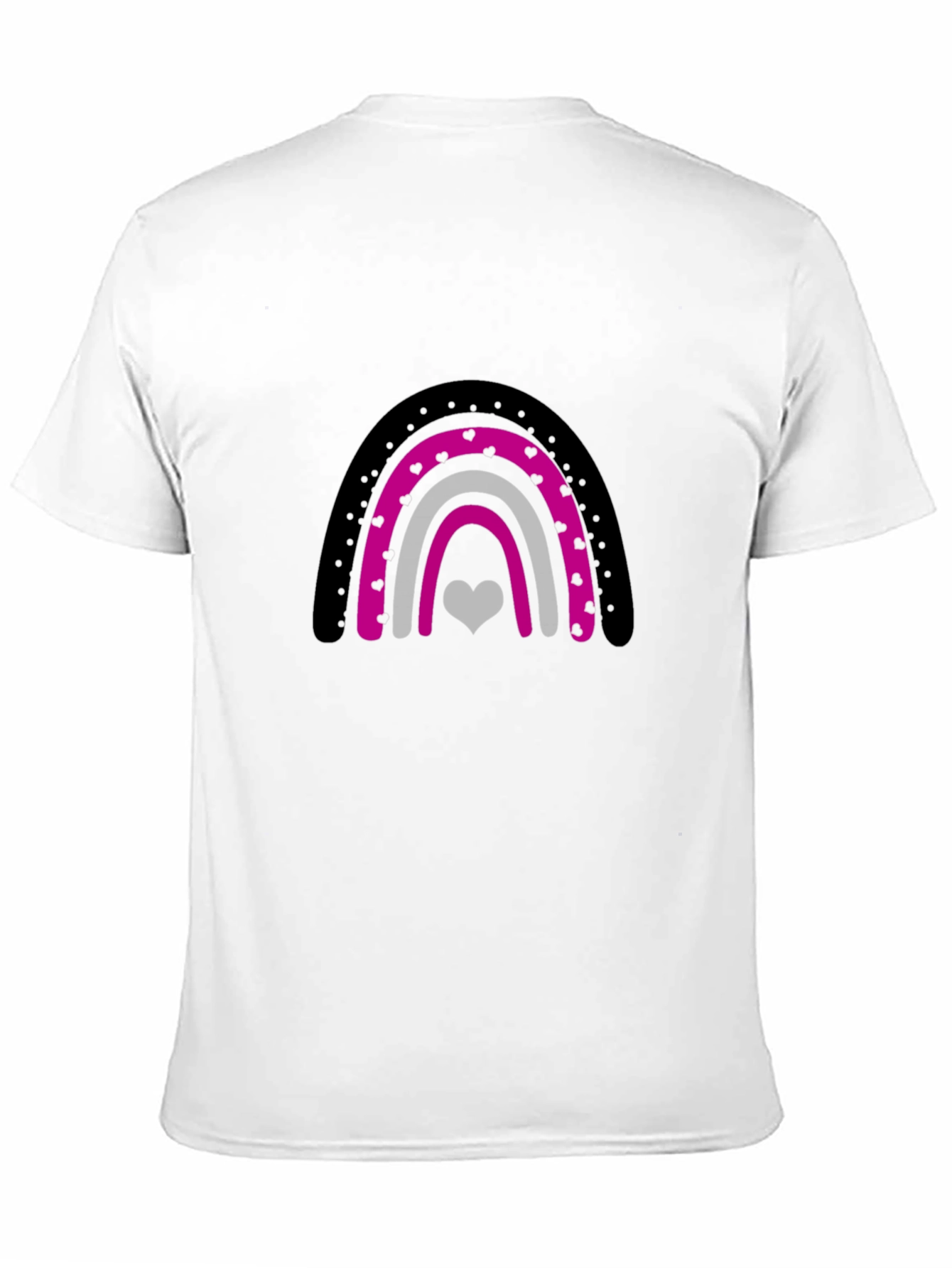 Heart Rainbow Graphic Tee - Black Cotton T-Shirt