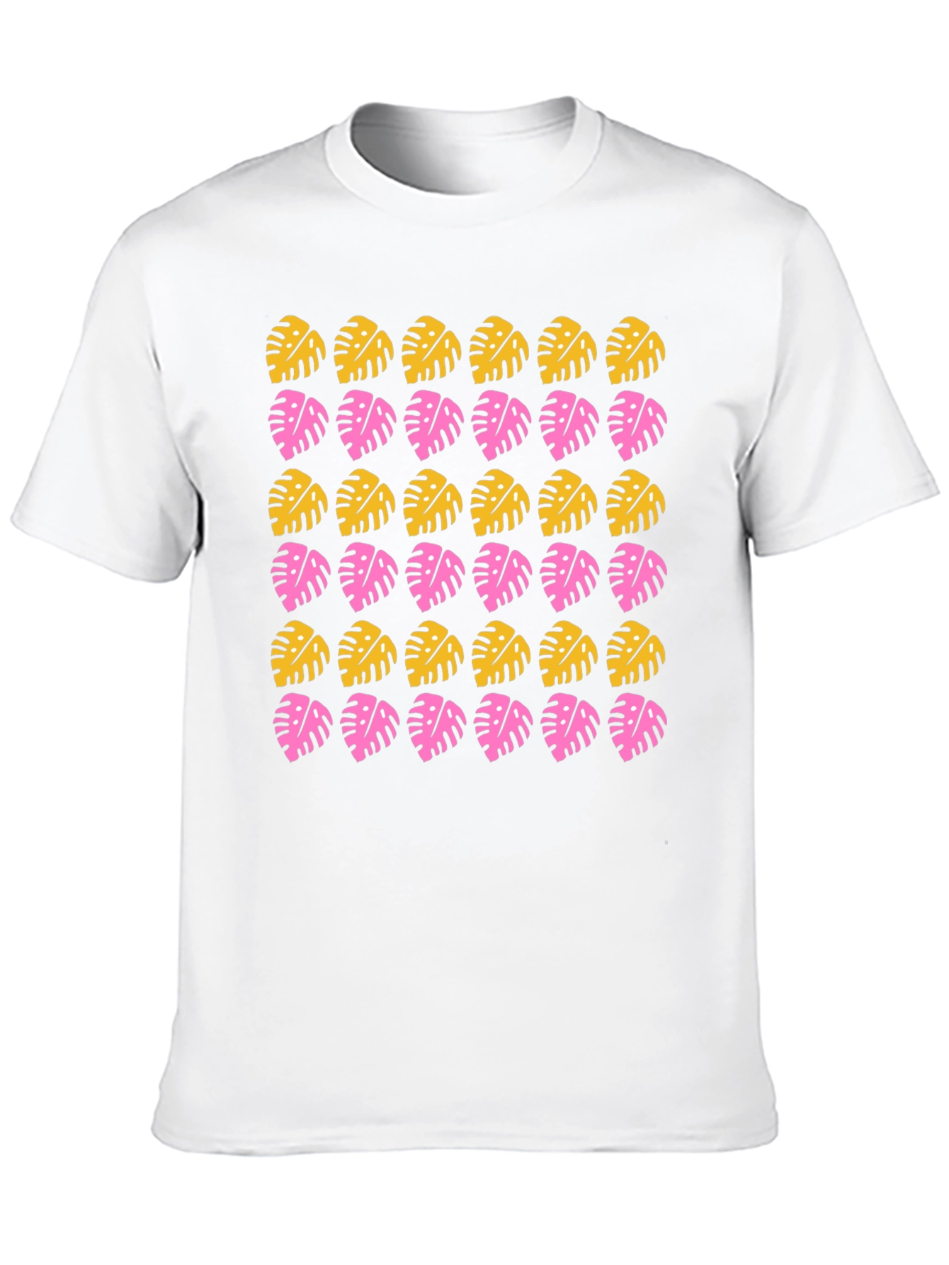 Tropical Leaf Pattern T-Shirt - Stylish Casual Wear