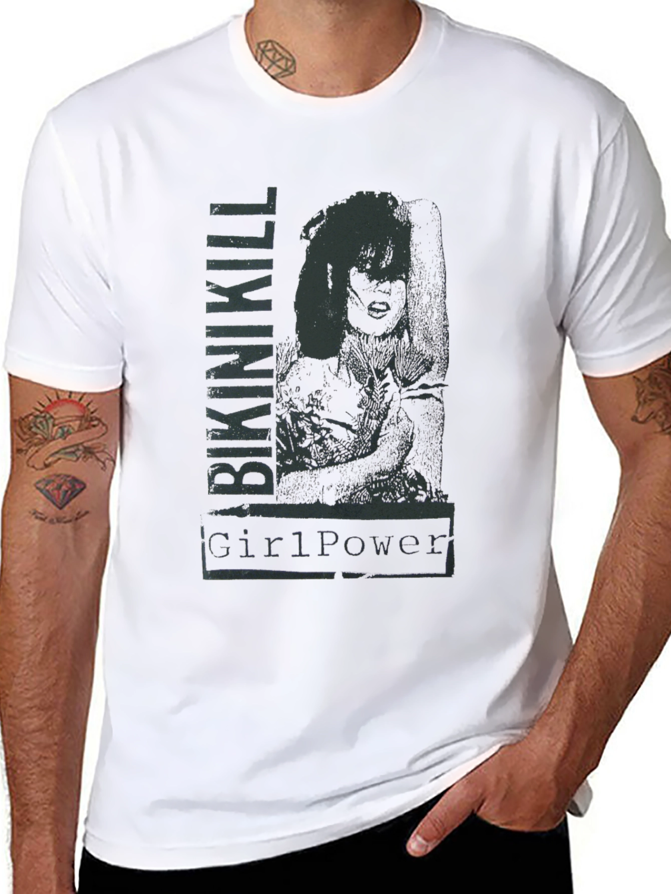 Bikini Kill Girl Power Graphic Tee - Black
