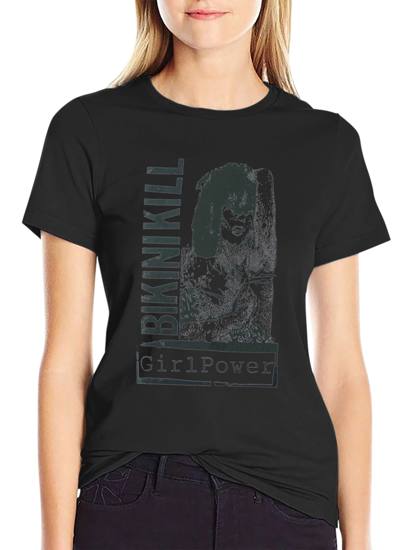 Bikini Kill Girl Power Graphic Tee - Black