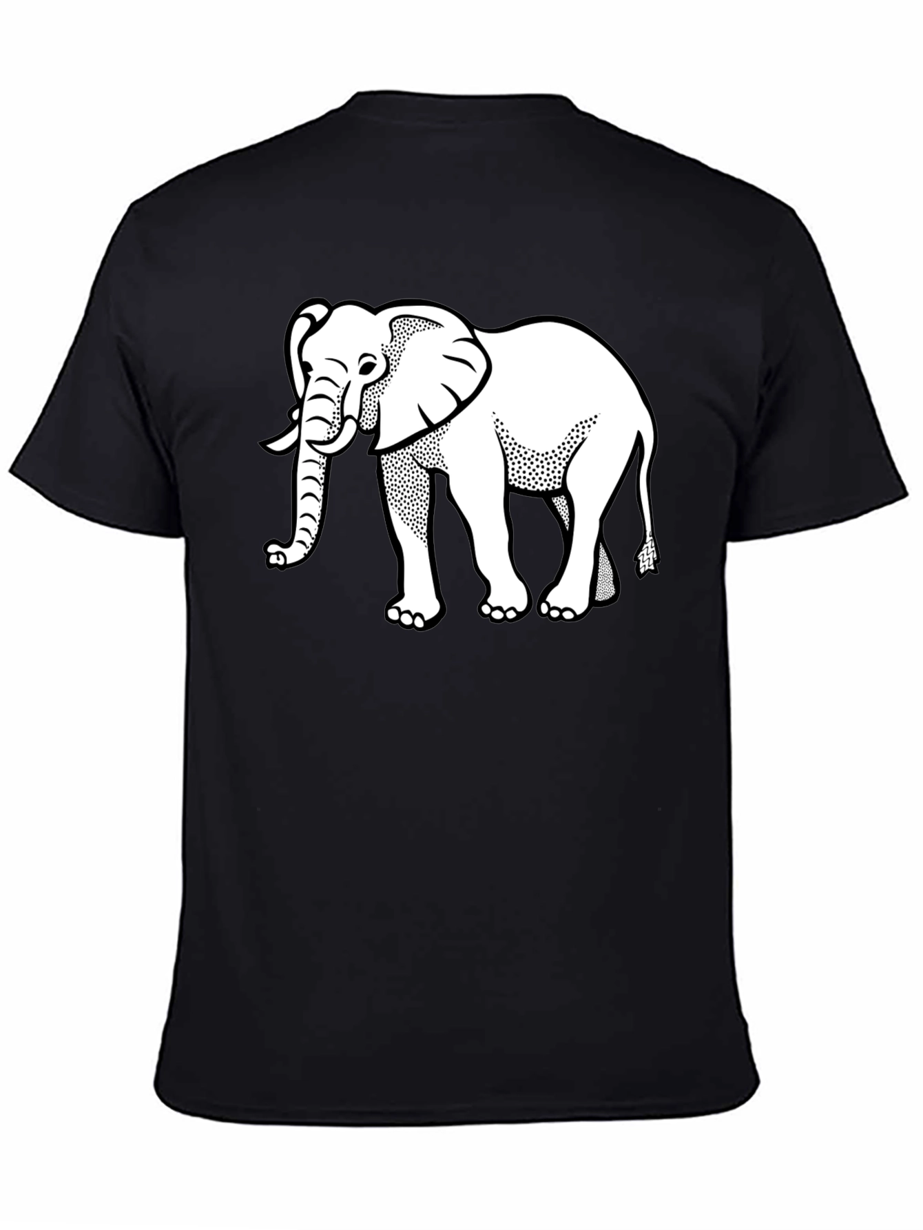 Elephant Graphic Tee - Black Cotton T-Shirt