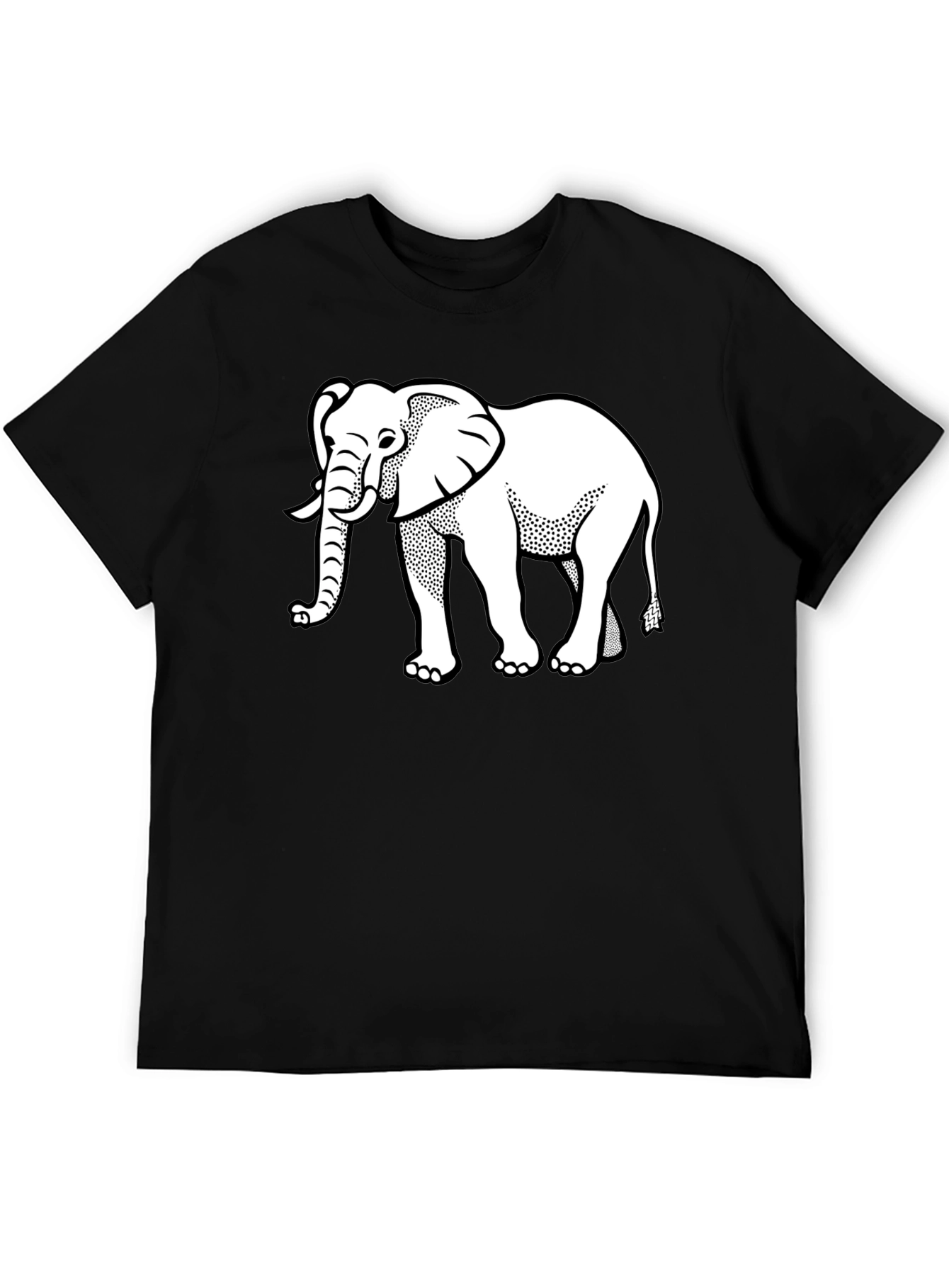 Elephant Graphic Tee - Black Cotton T-Shirt