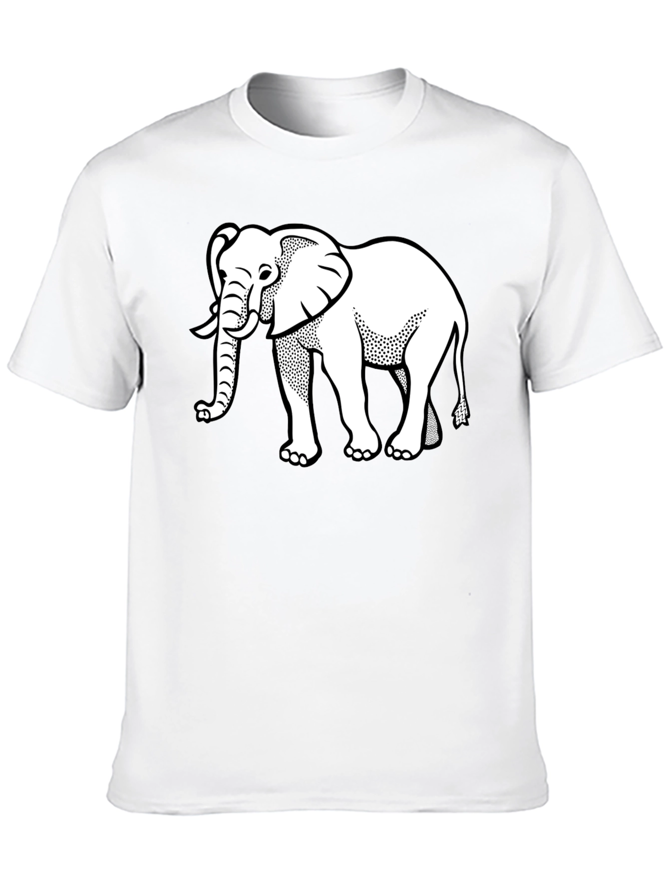 Elephant Graphic Tee - Black Cotton T-Shirt