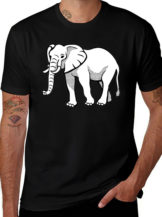 Elephant Graphic Tee - Black Cotton T-Shirt