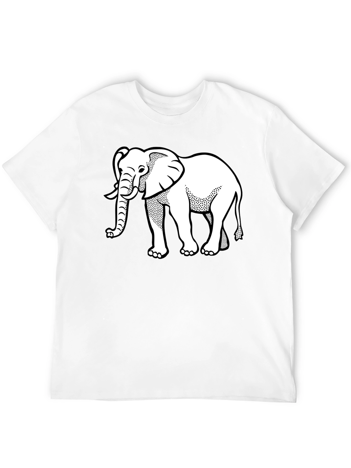 Elephant Graphic Tee - Black Cotton T-Shirt