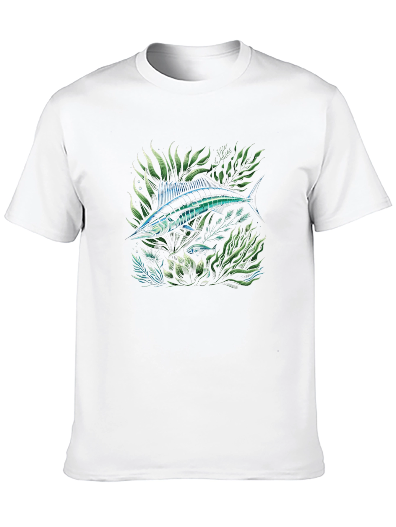 Marlin Fish Graphic Tee - Black Cotton T-Shirt