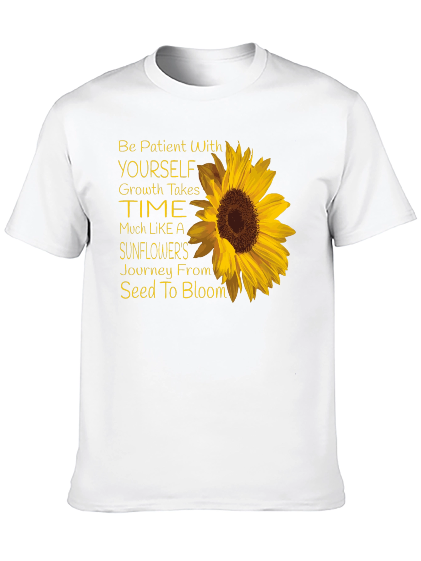 Sunflower Inspirational T-Shirt - Growth Takes Time