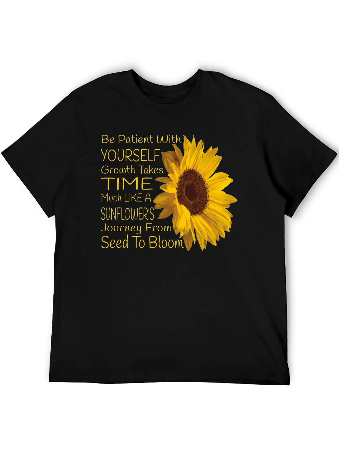 Sunflower Inspirational T-Shirt - Growth Takes Time
