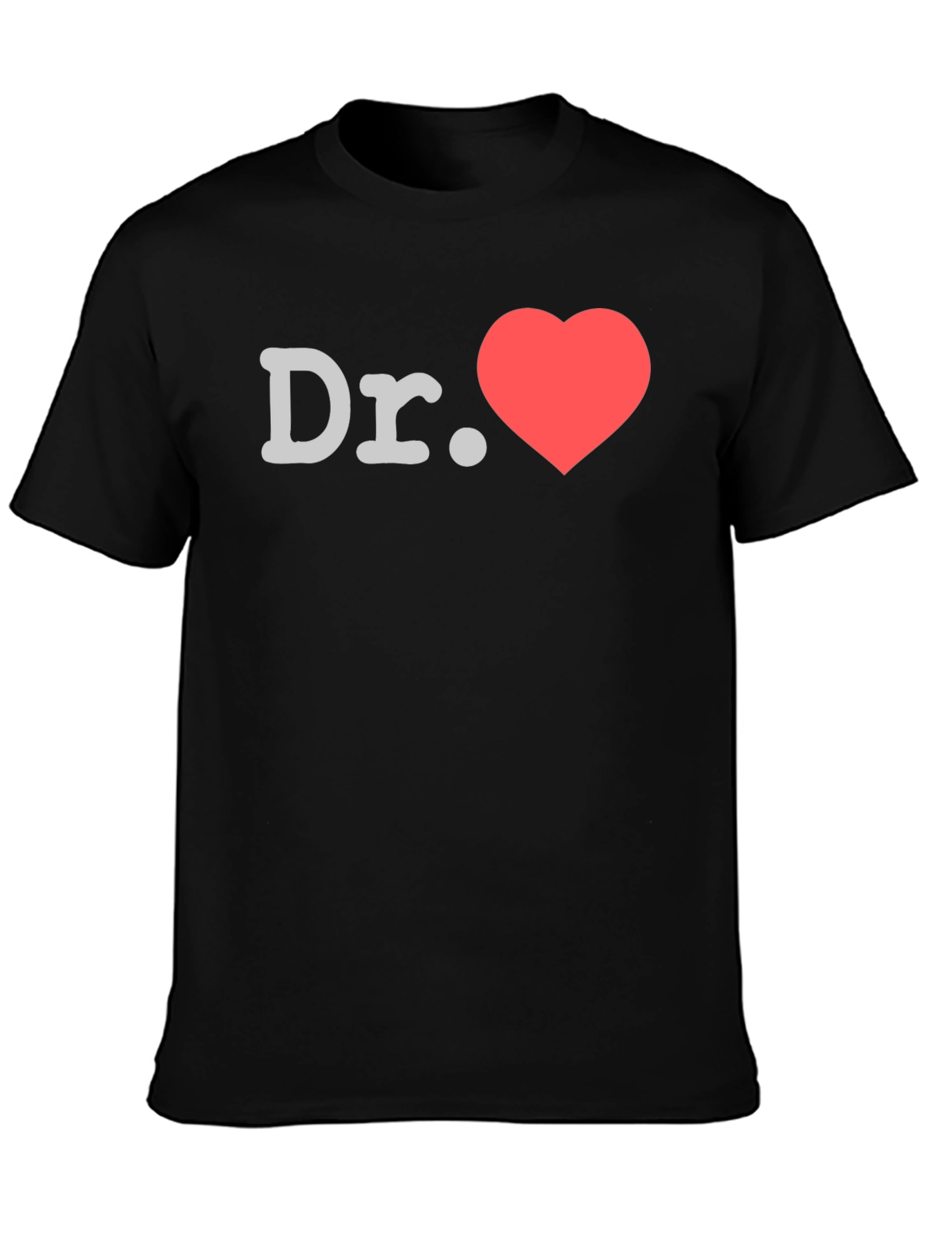 Dr. Heart Graphic T-Shirt -  Black Crew Neck Tee