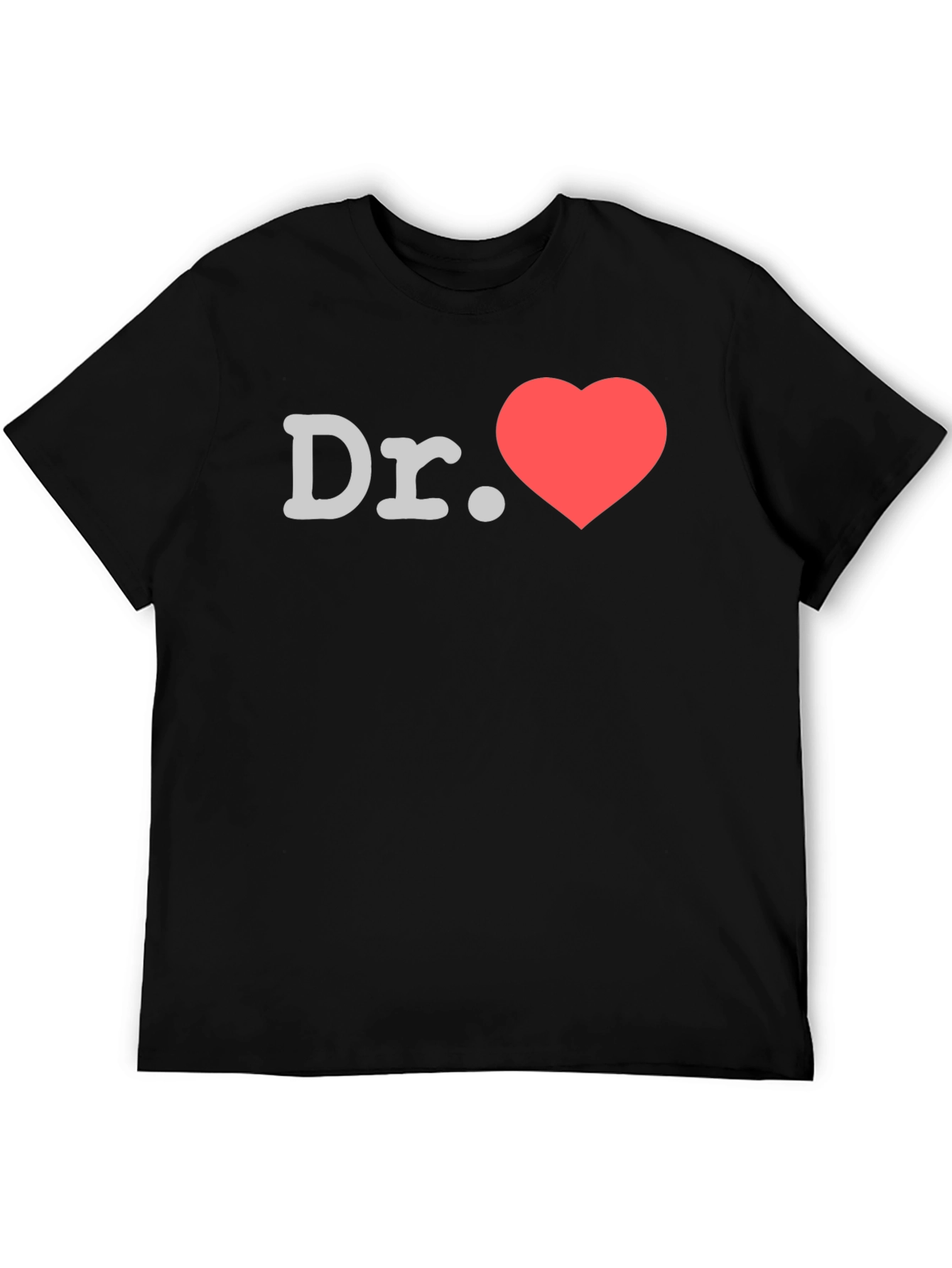 Dr. Heart Graphic T-Shirt -  Black Crew Neck Tee