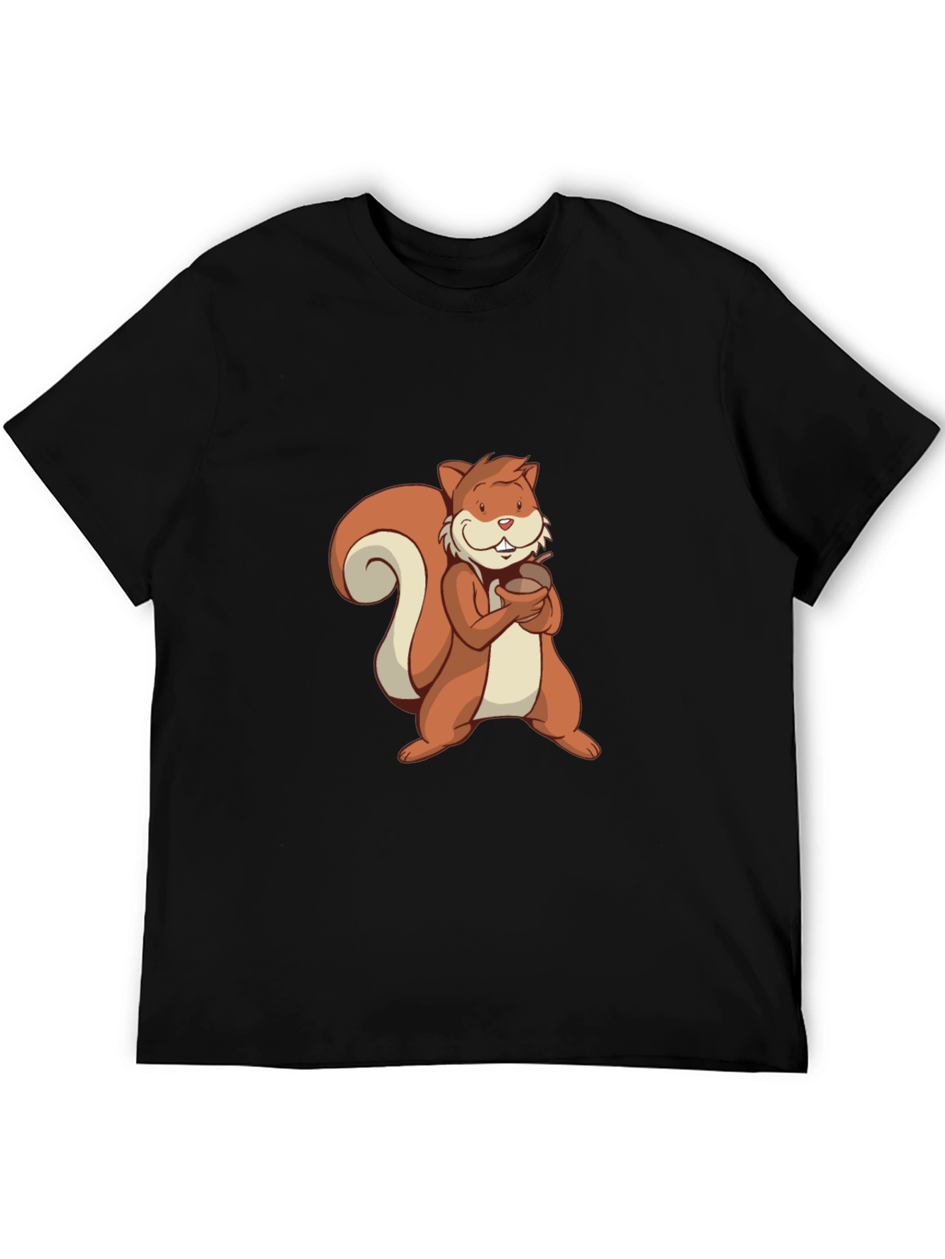 Cartoon Squirrel Holding Acorn T-Shirt