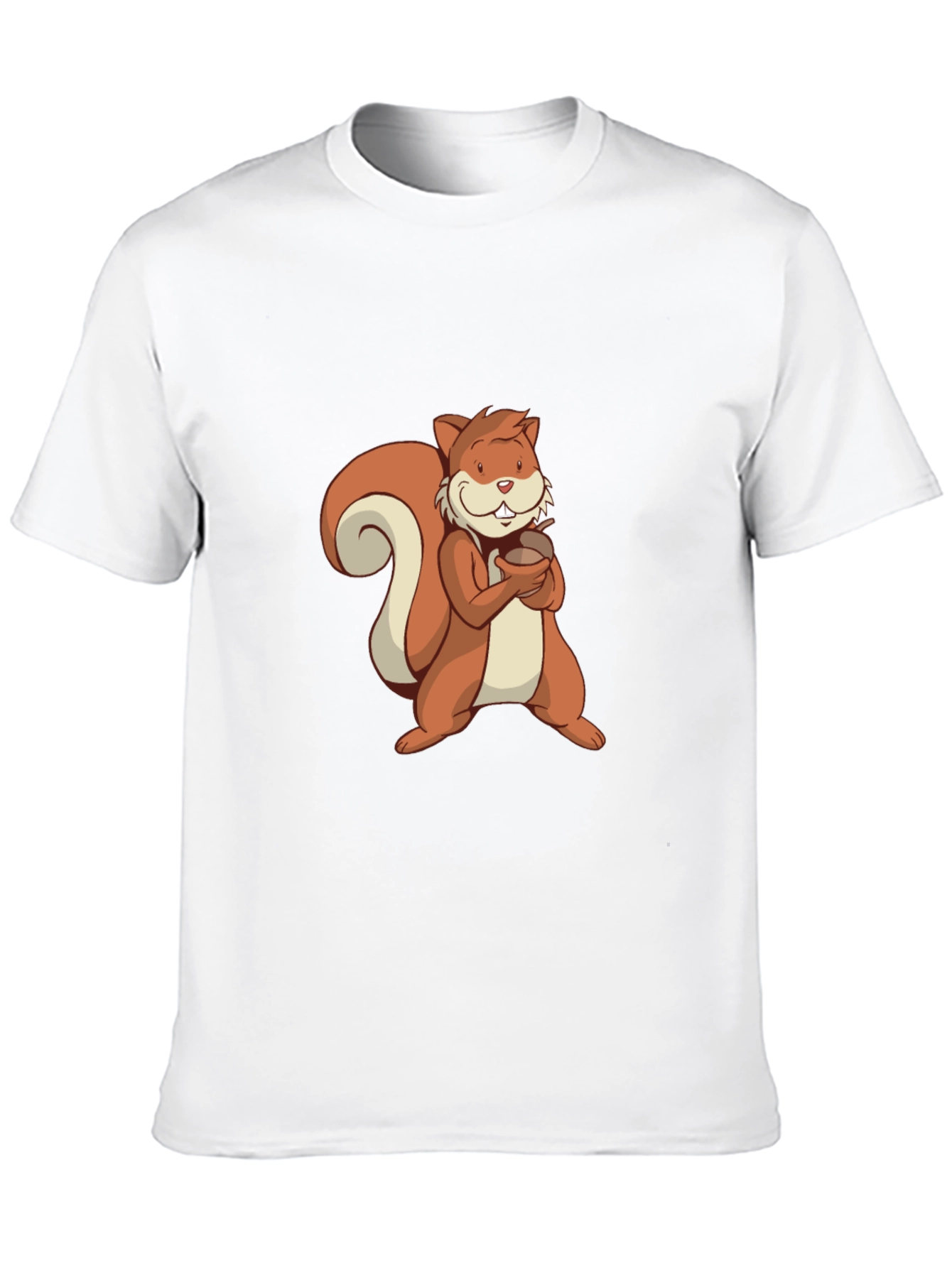 Cartoon Squirrel Holding Acorn T-Shirt