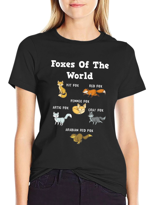 Foxes of the World Black Graphic Tee