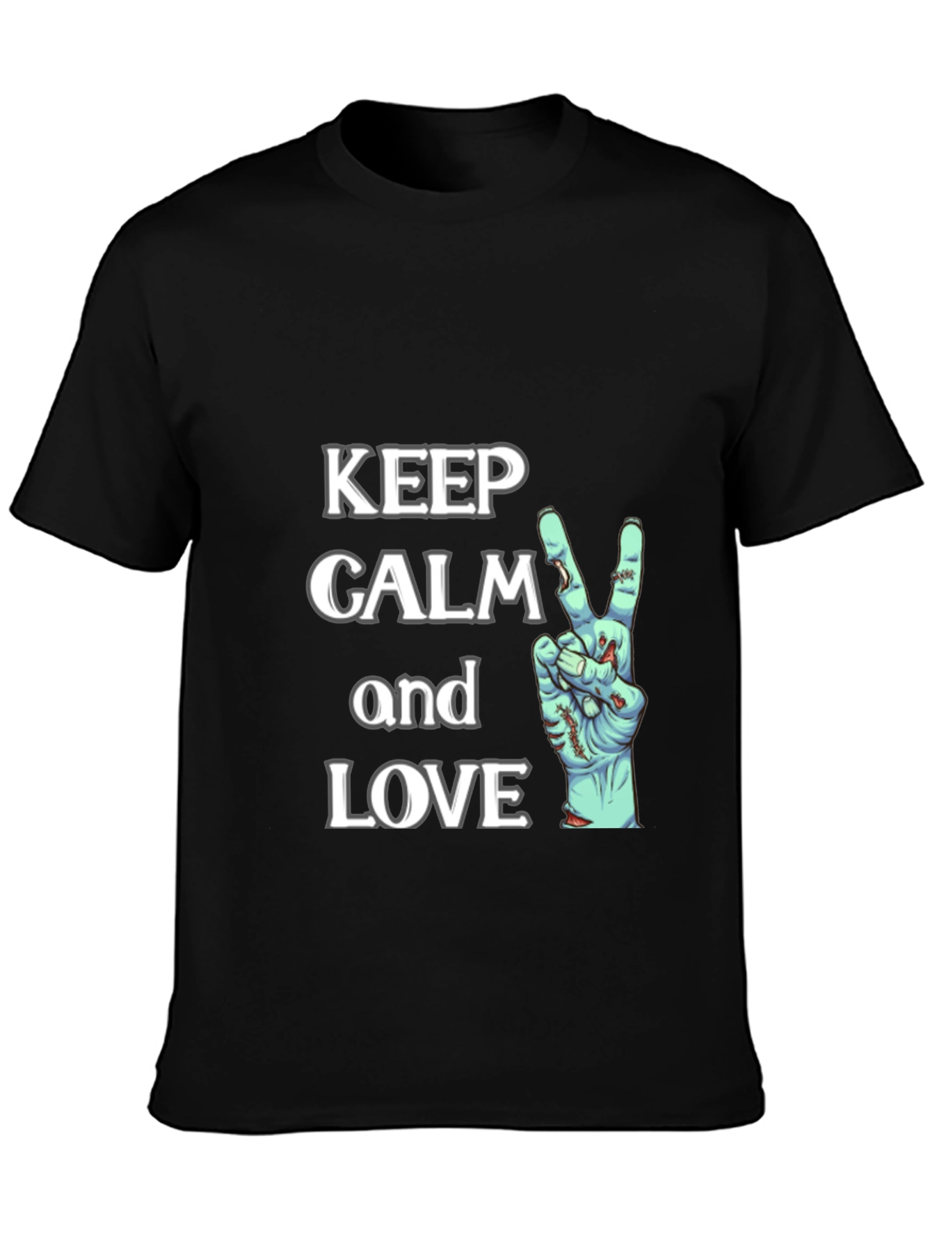 Keep Calm Zombie Love Black Graphic Tee