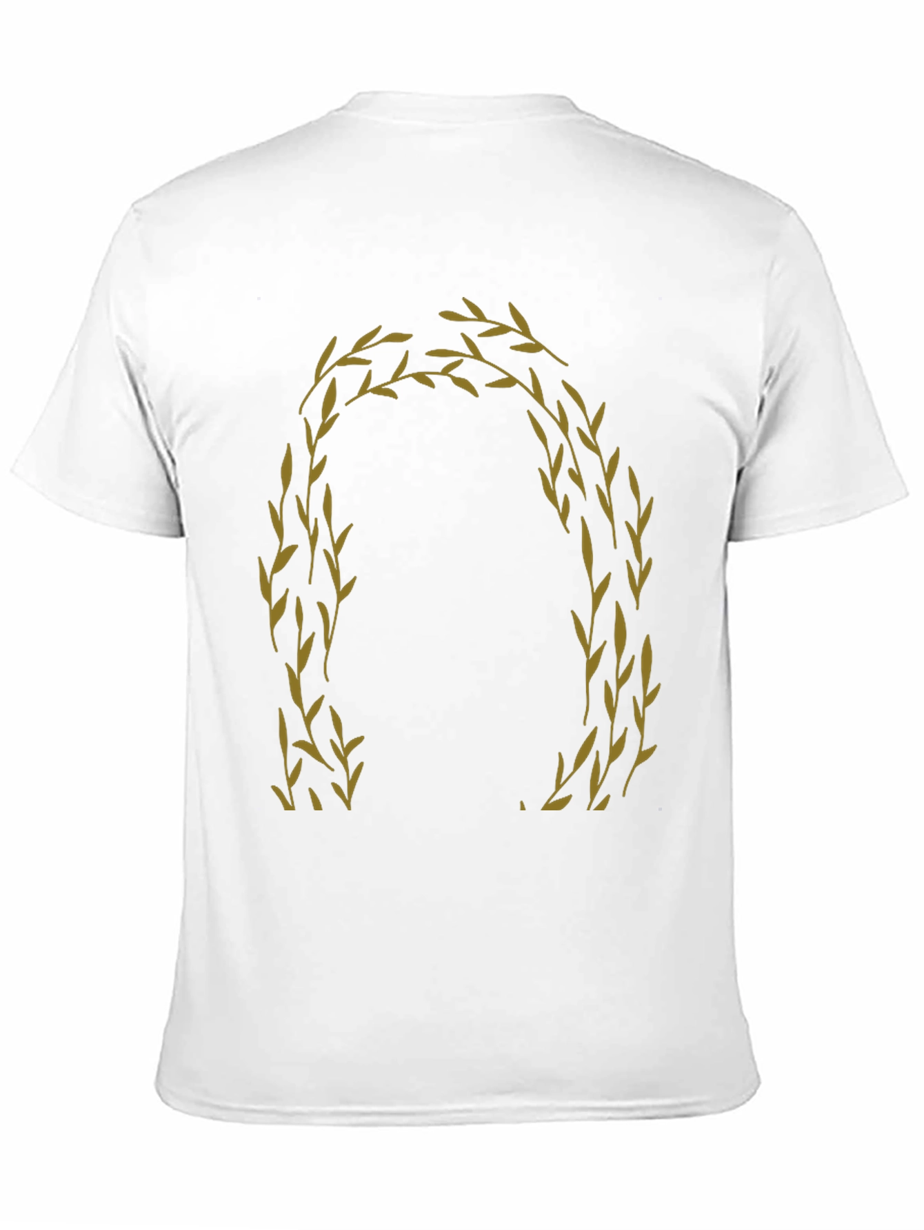 Olive Branch Wreath Graphic Tee - Black Cotton Casual