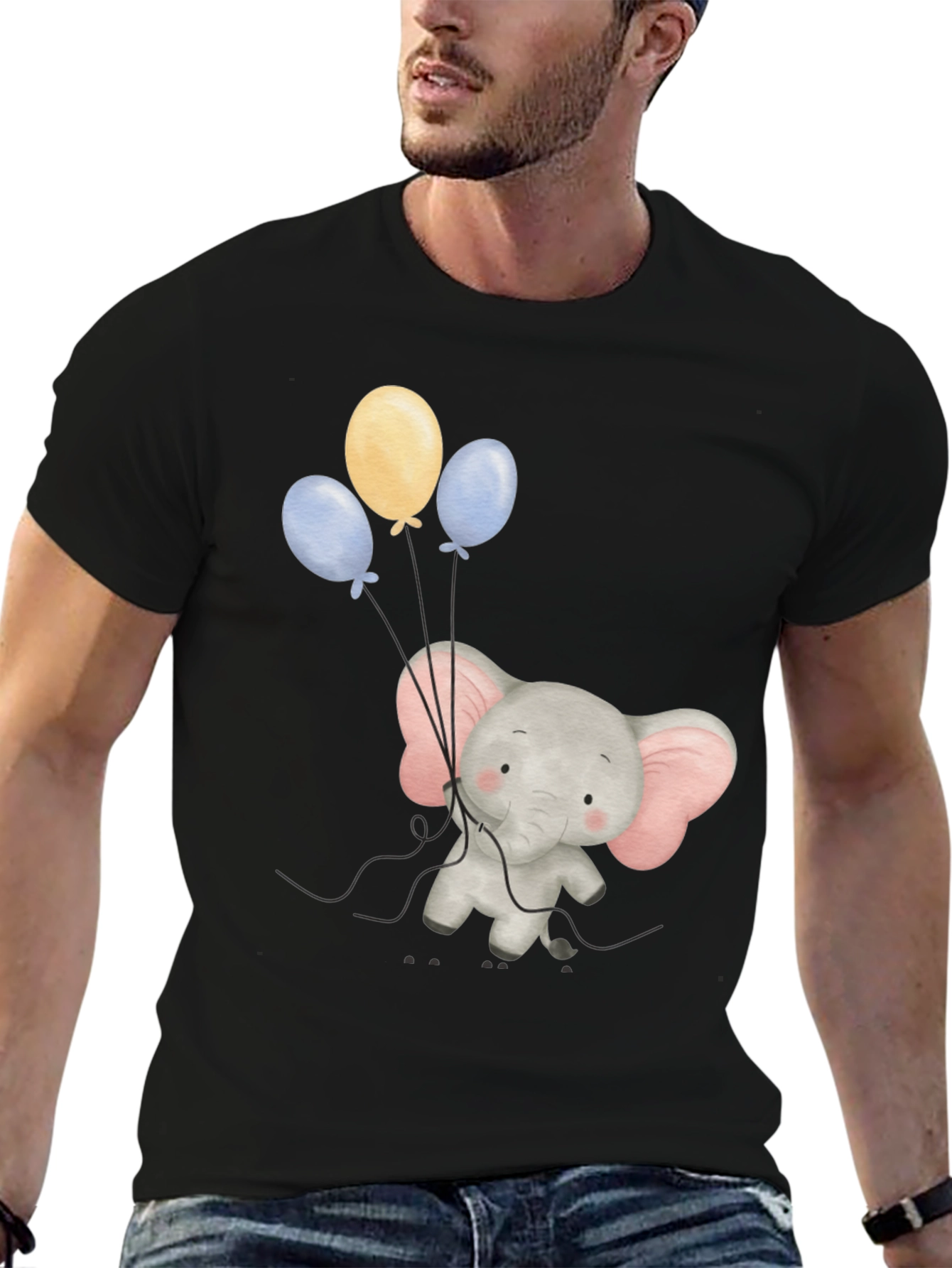 Elephant Balloons Graphic Tee - Soft Cotton Comfort