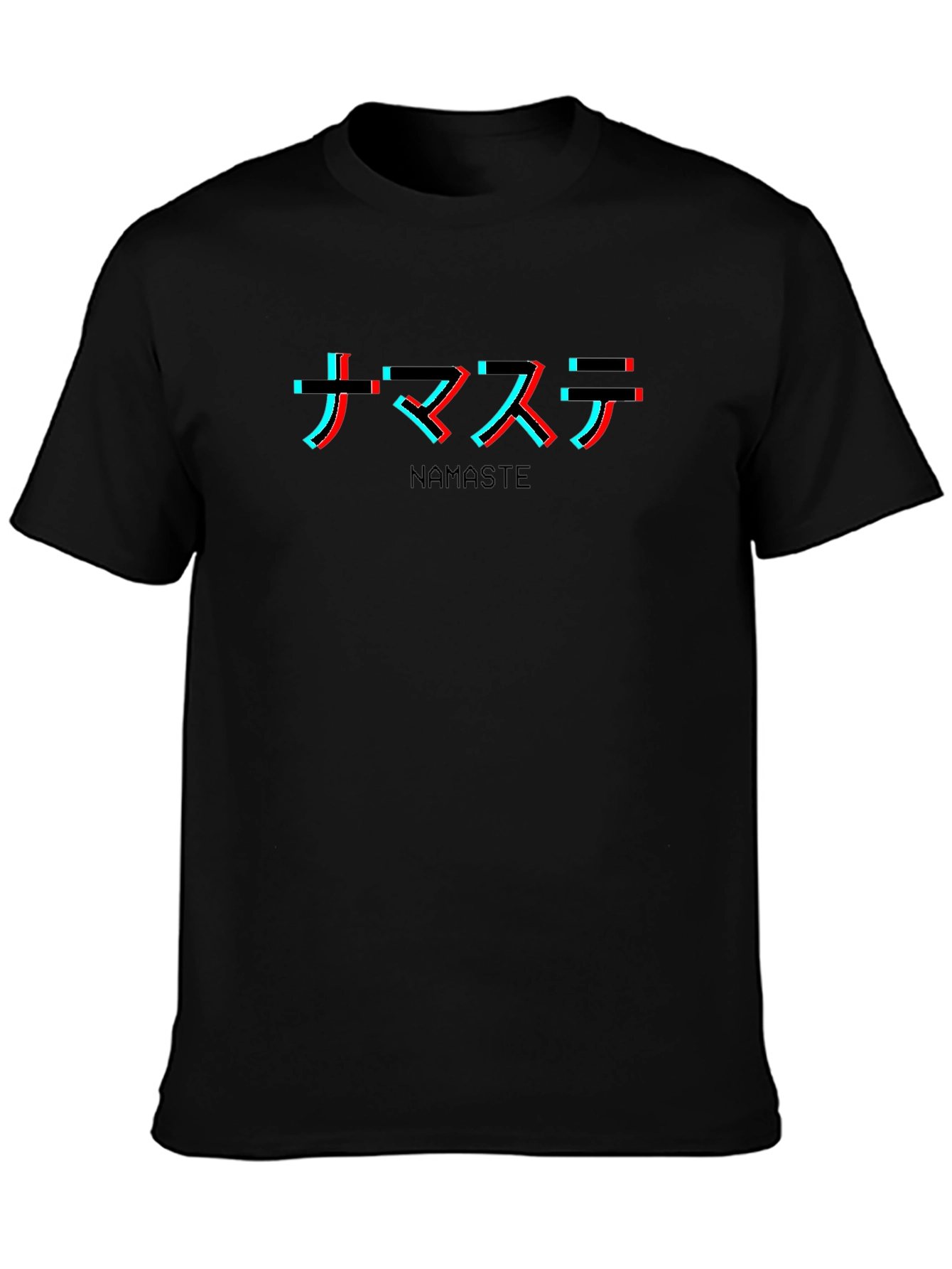 Namaste Glitch Tee - Black Graphic T-Shirt