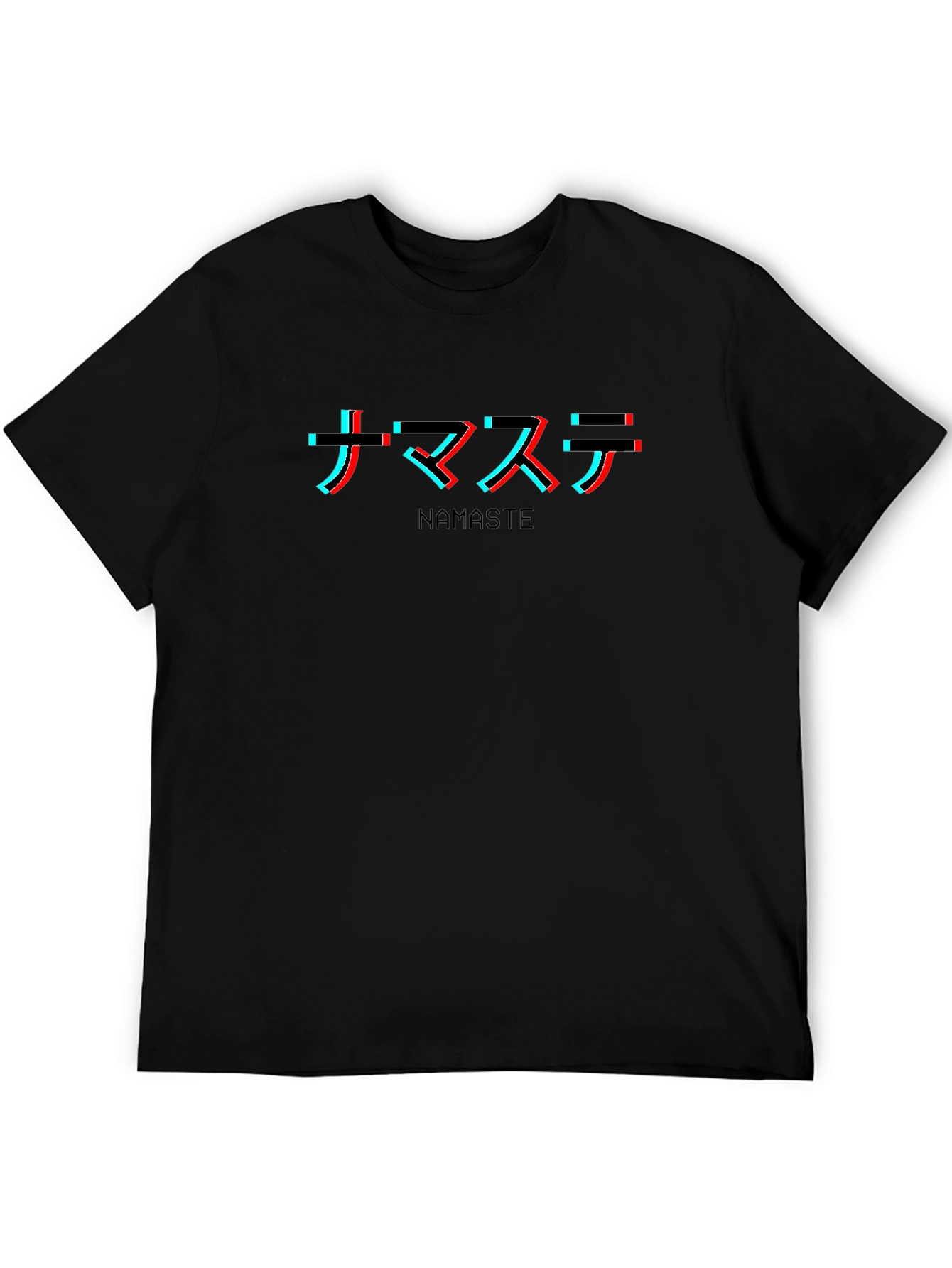 Namaste Glitch Tee - Black Graphic T-Shirt