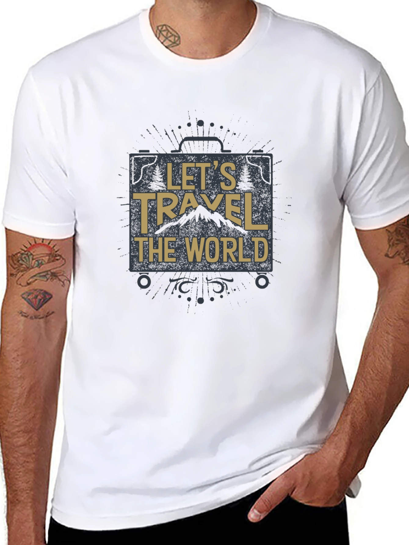 Lets Travel The World Black T-Shirt