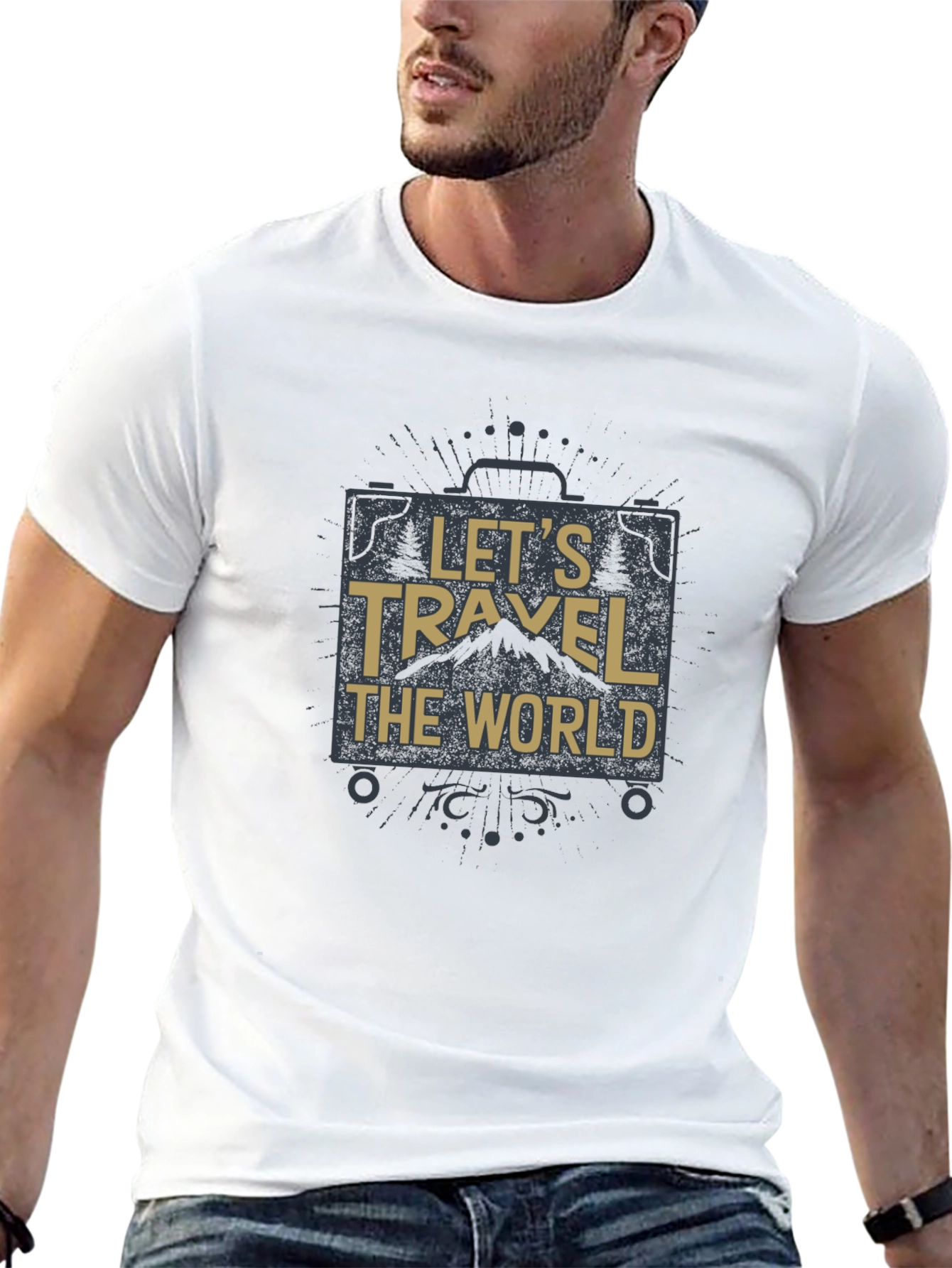 Lets Travel The World Black T-Shirt