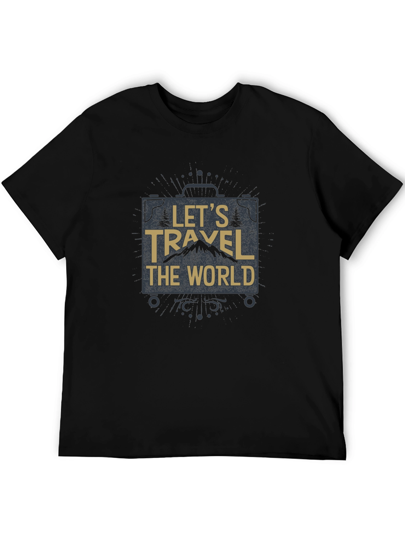 Lets Travel The World Black T-Shirt