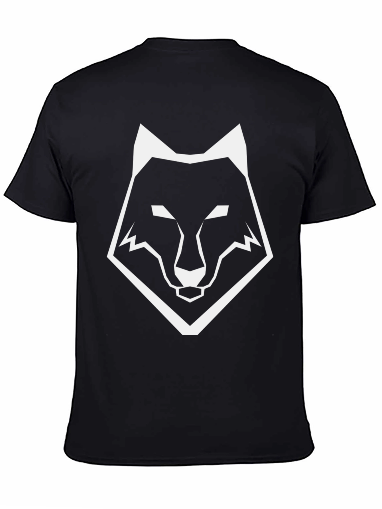 Black Wolf Graphic T-Shirt - Modern Geometric Design