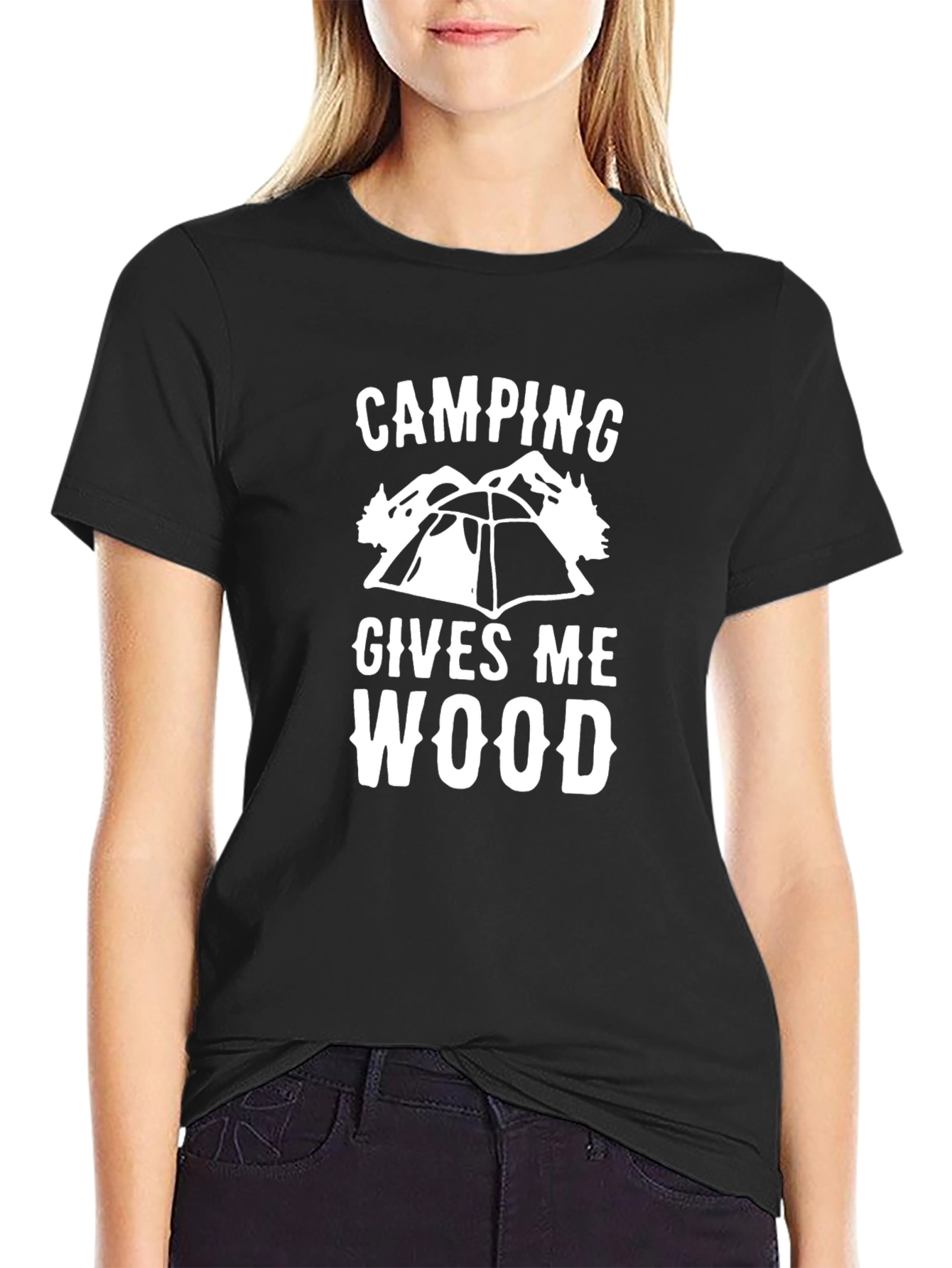 Camping Gives Me Wood Graphic Tee Shirt