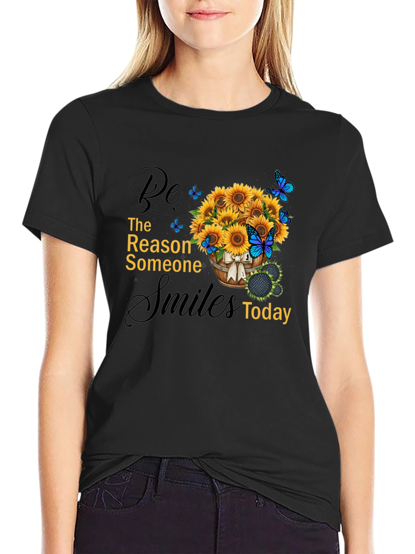 Sunflower & Butterfly Graphic Tee