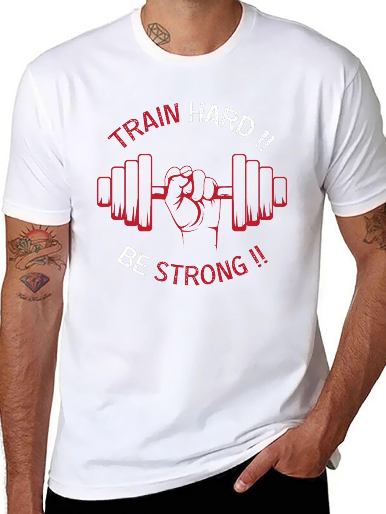 Train Hard Be Strong Black Graphic Tee