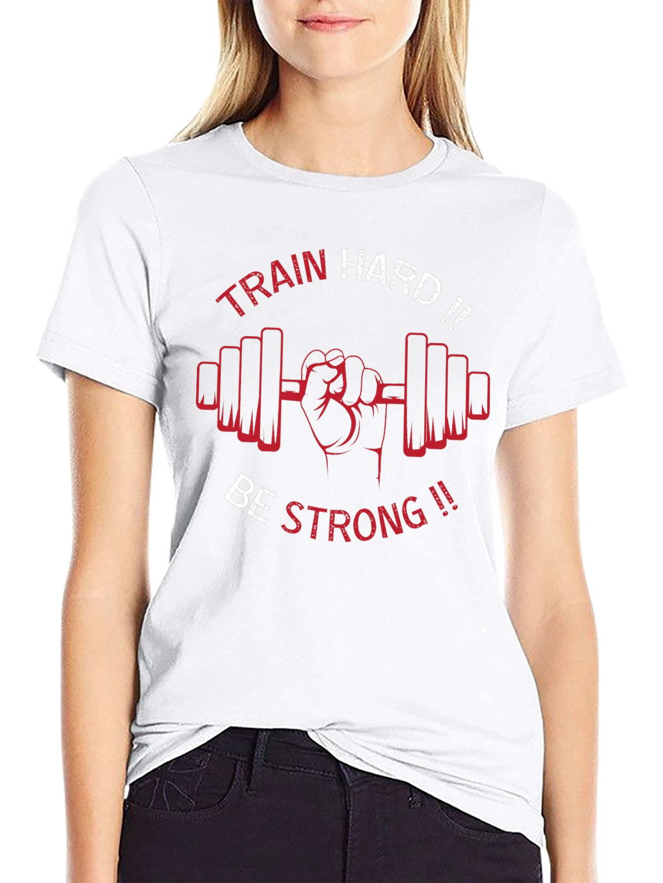 Train Hard Be Strong Black Graphic Tee