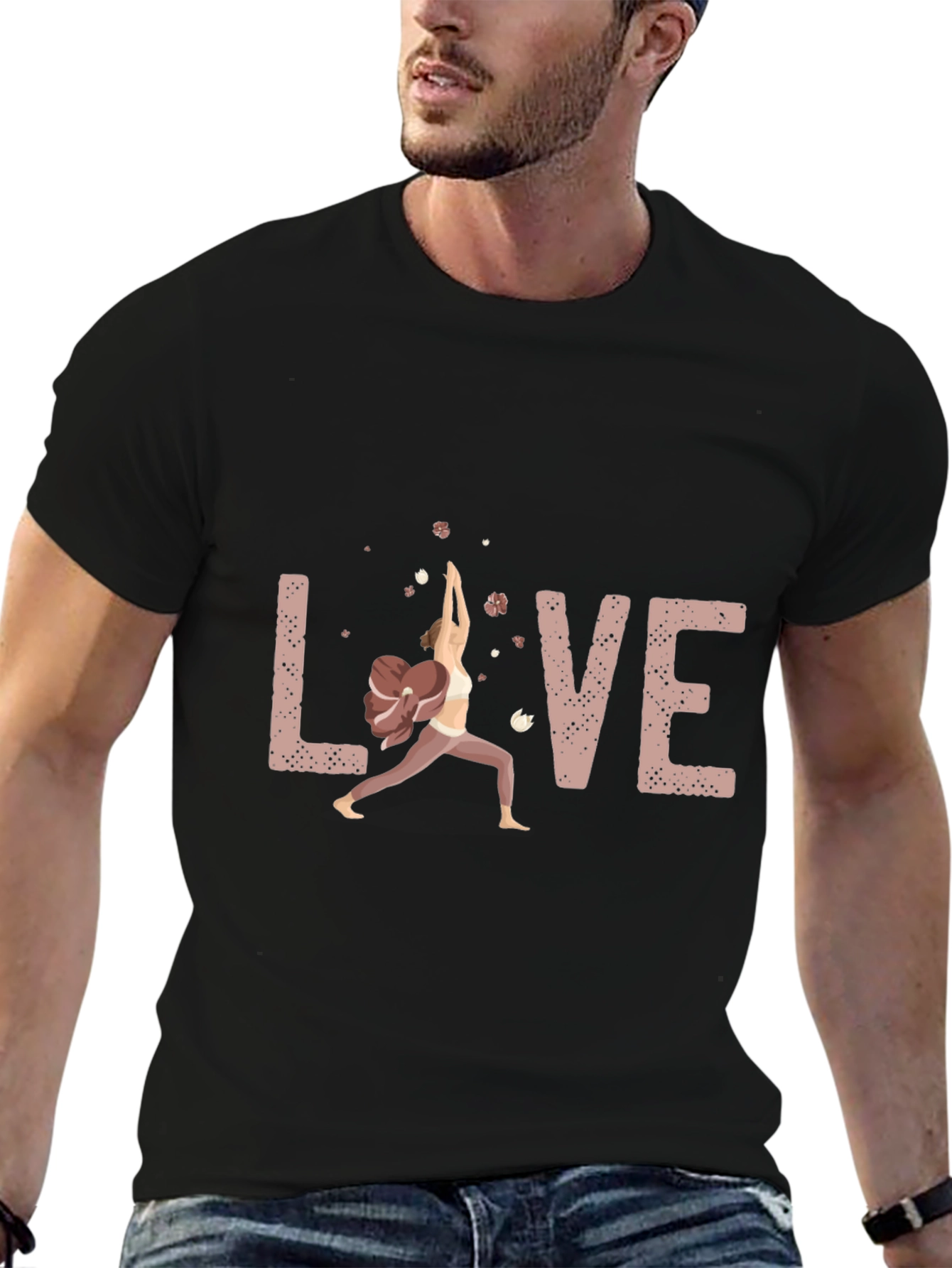 Love Yoga Pose Graphic T-Shirt - Soft Cotton Blend