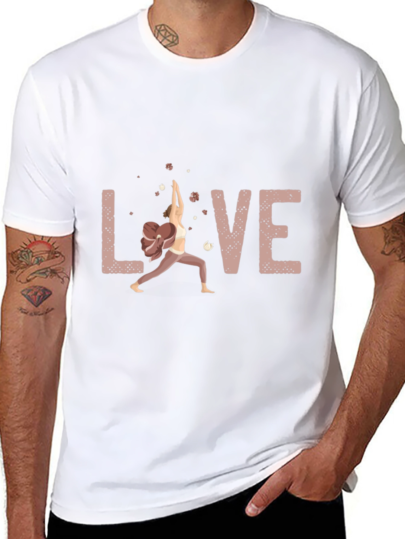 Love Yoga Pose Graphic T-Shirt - Soft Cotton Blend