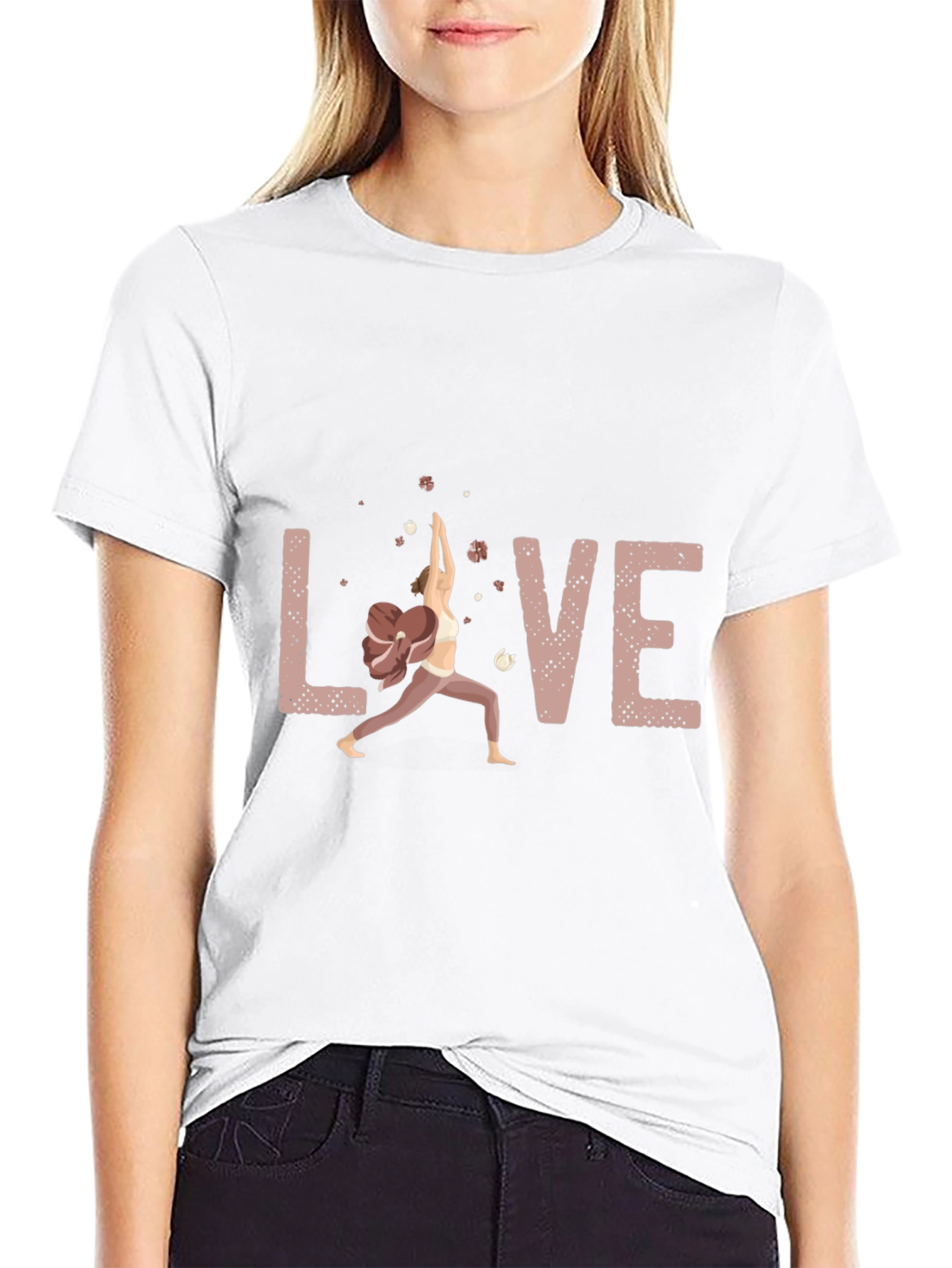 Love Yoga Pose Graphic T-Shirt - Soft Cotton Blend
